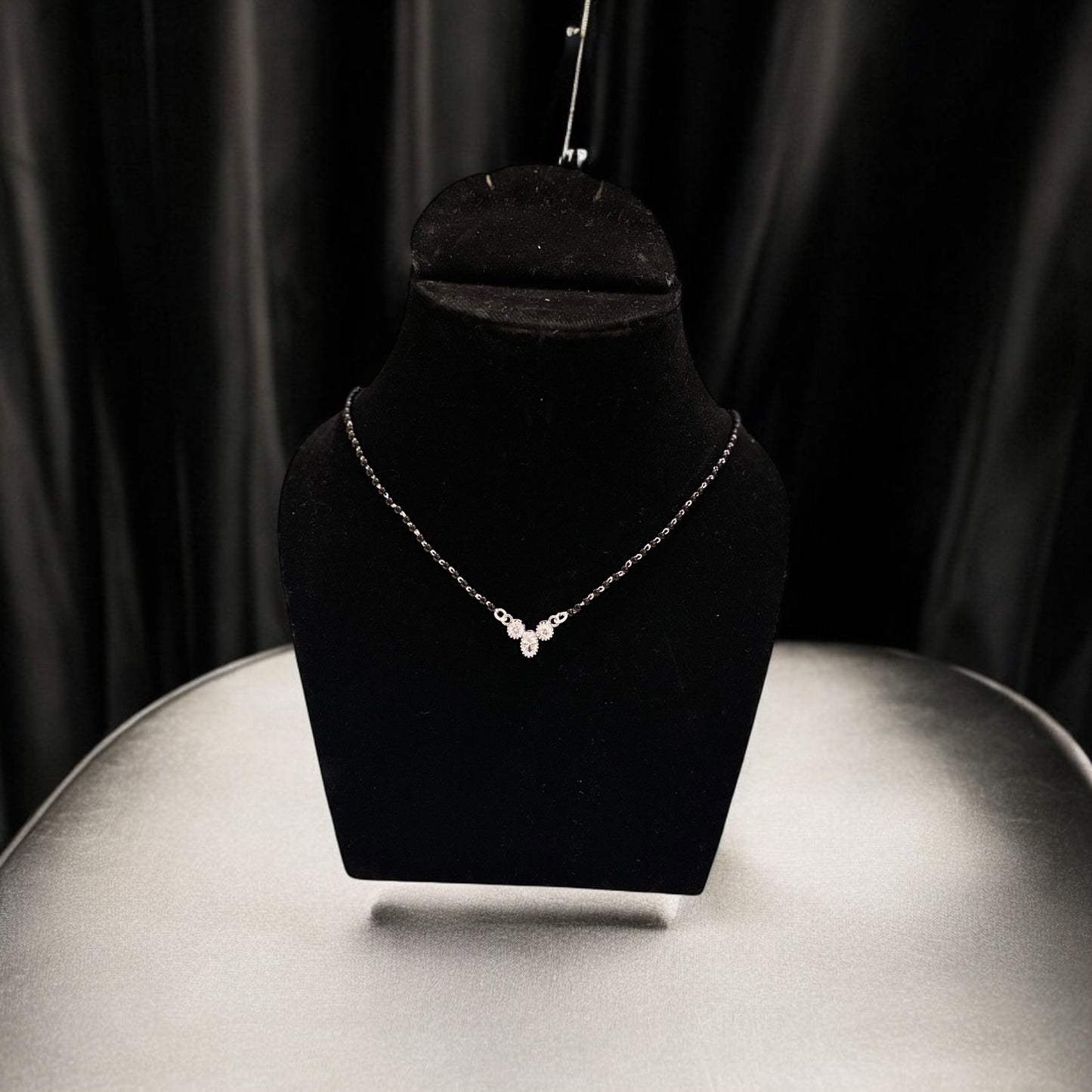 CZ studded silver Mangalsutra Necklace