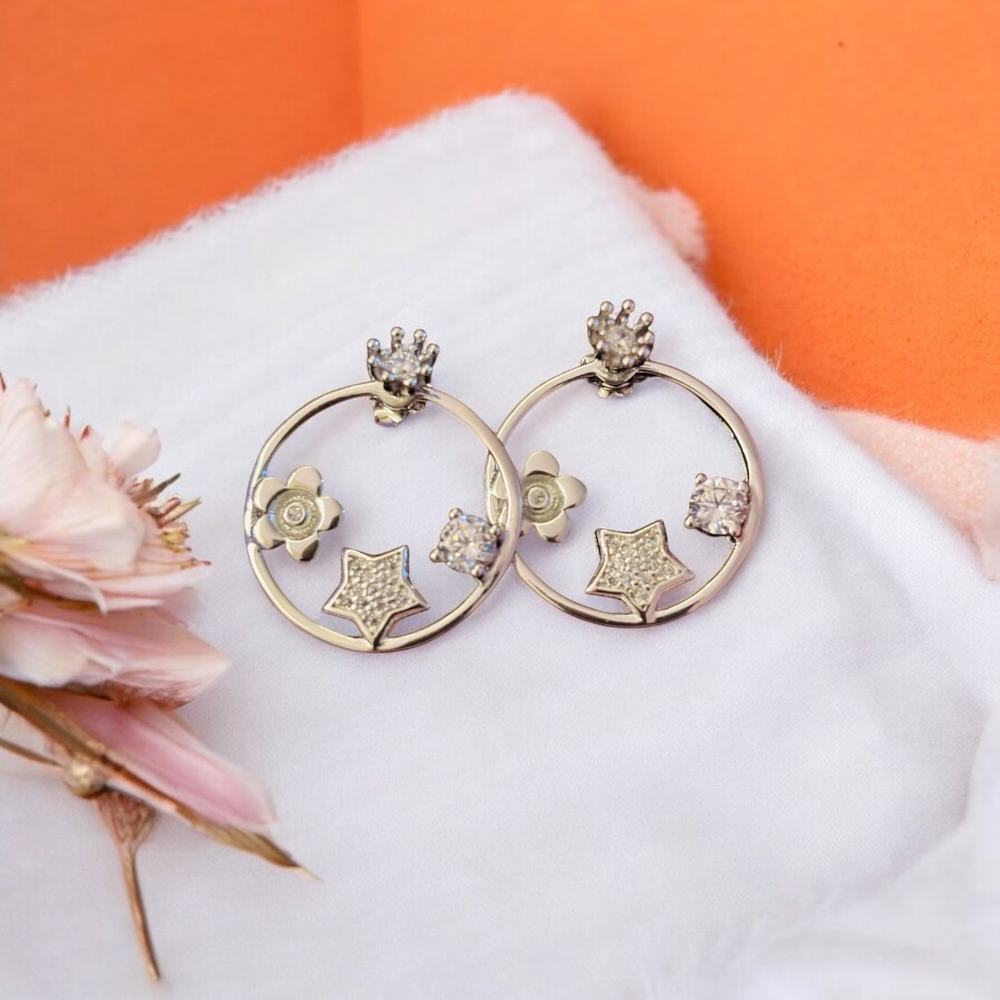 Celestial Circular drop 925 silver earring