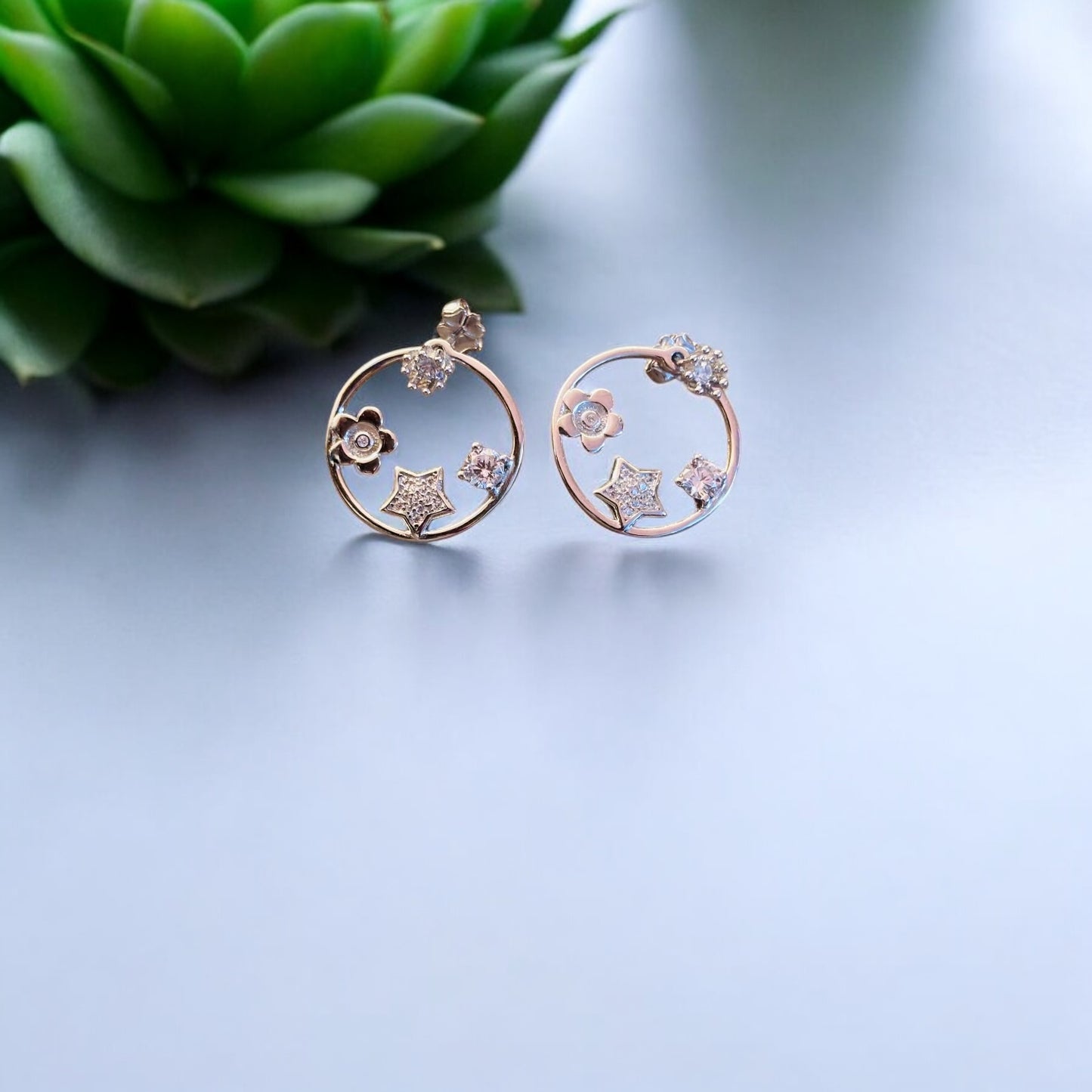 Celestial Circular drop 925 silver earring