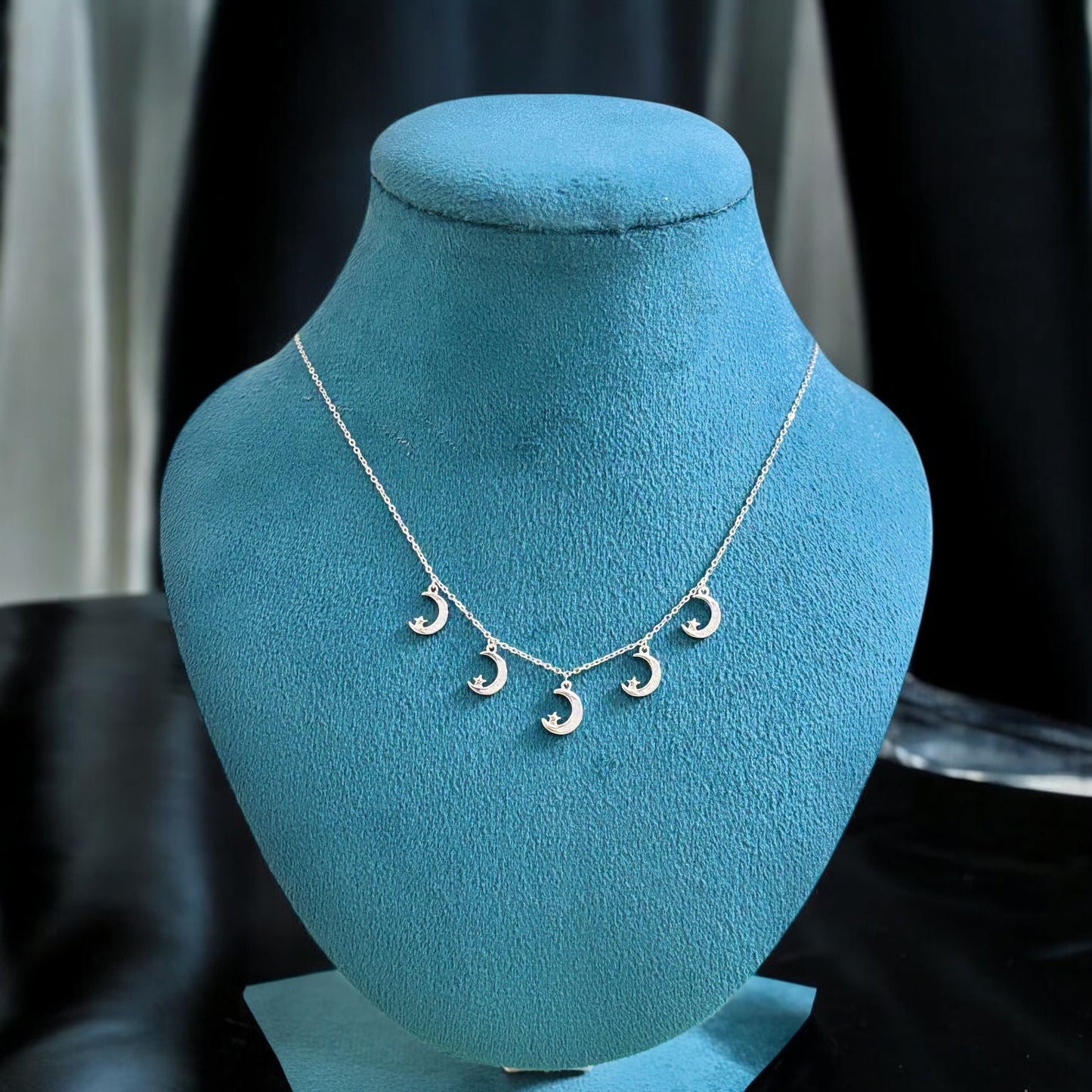 Celestial Moon Charms 925 silver Necklace