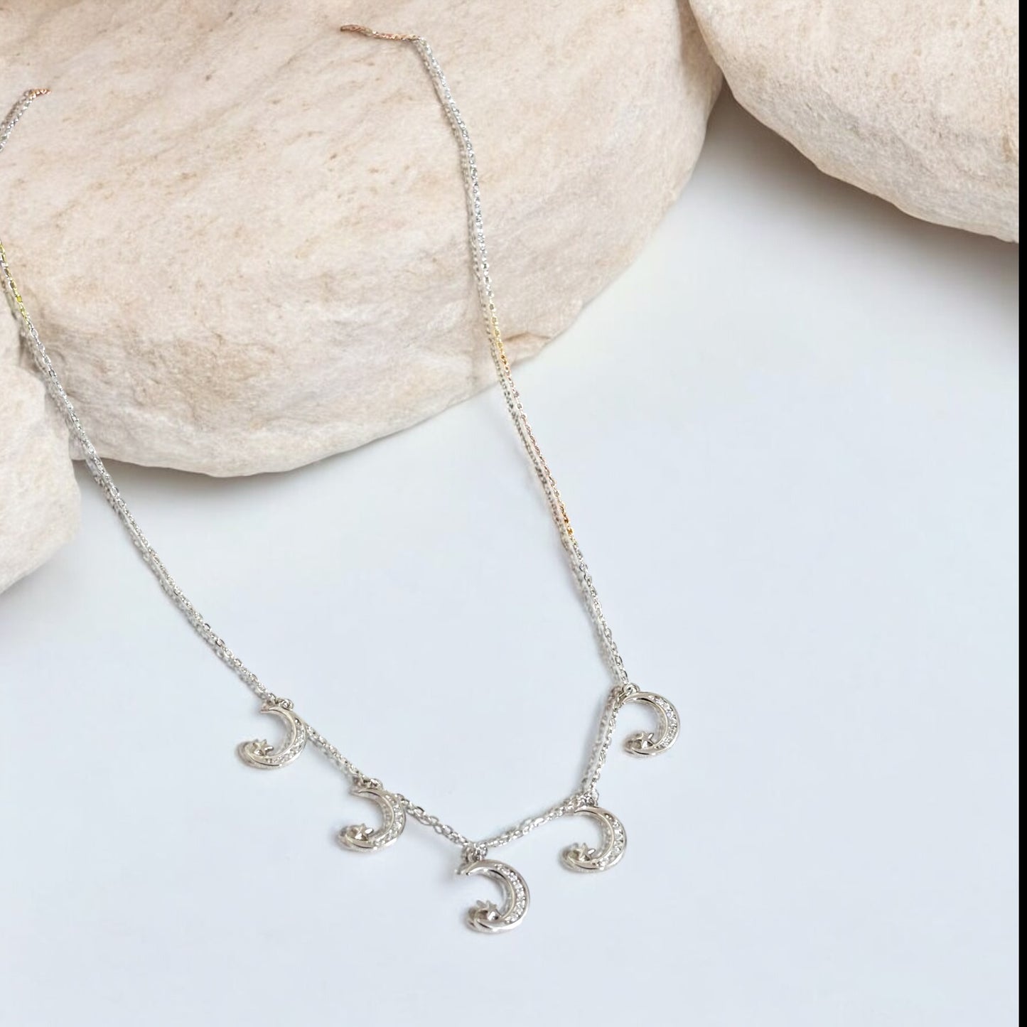 Celestial Moon Charms 925 silver Necklace