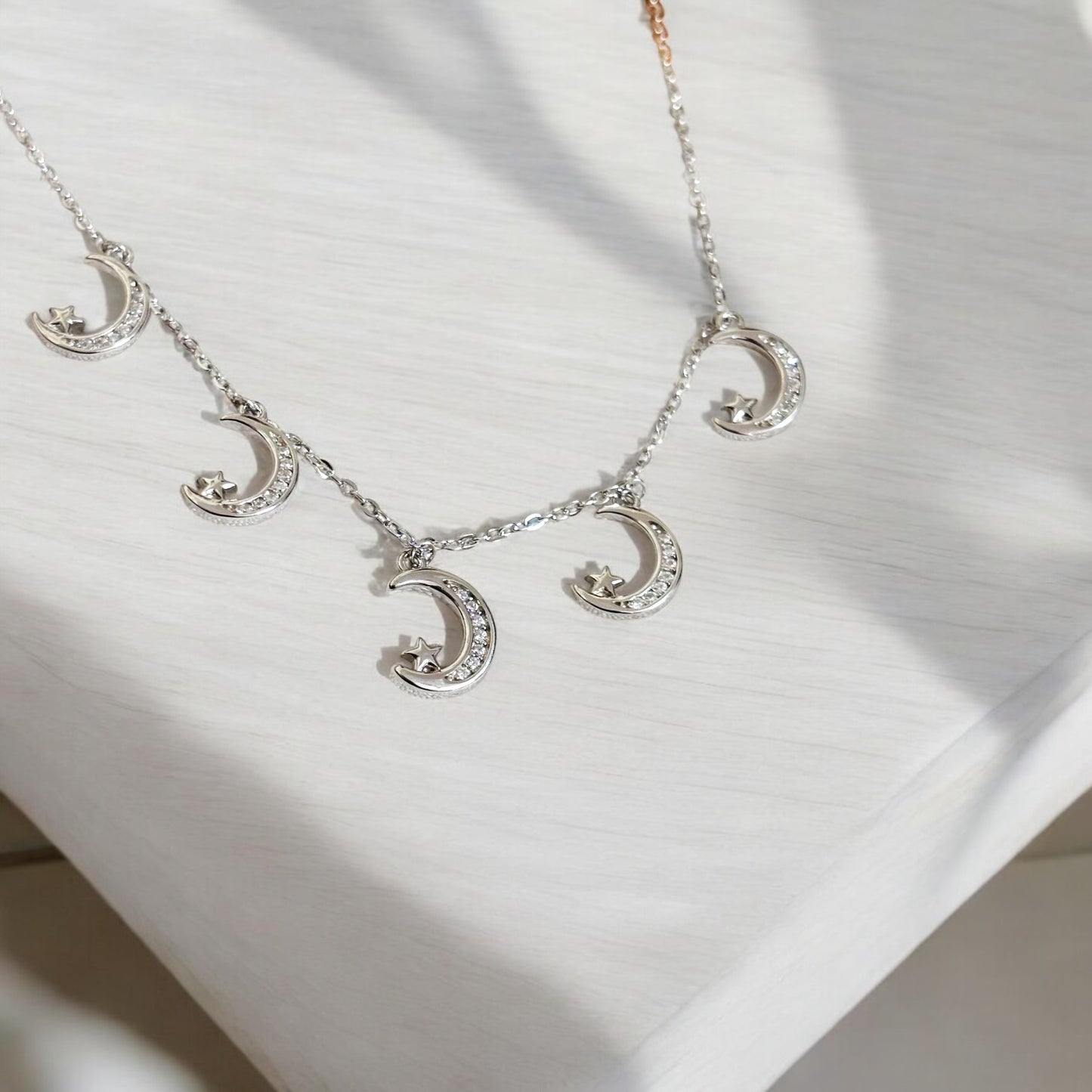 Celestial Moon Charms 925 silver Necklace