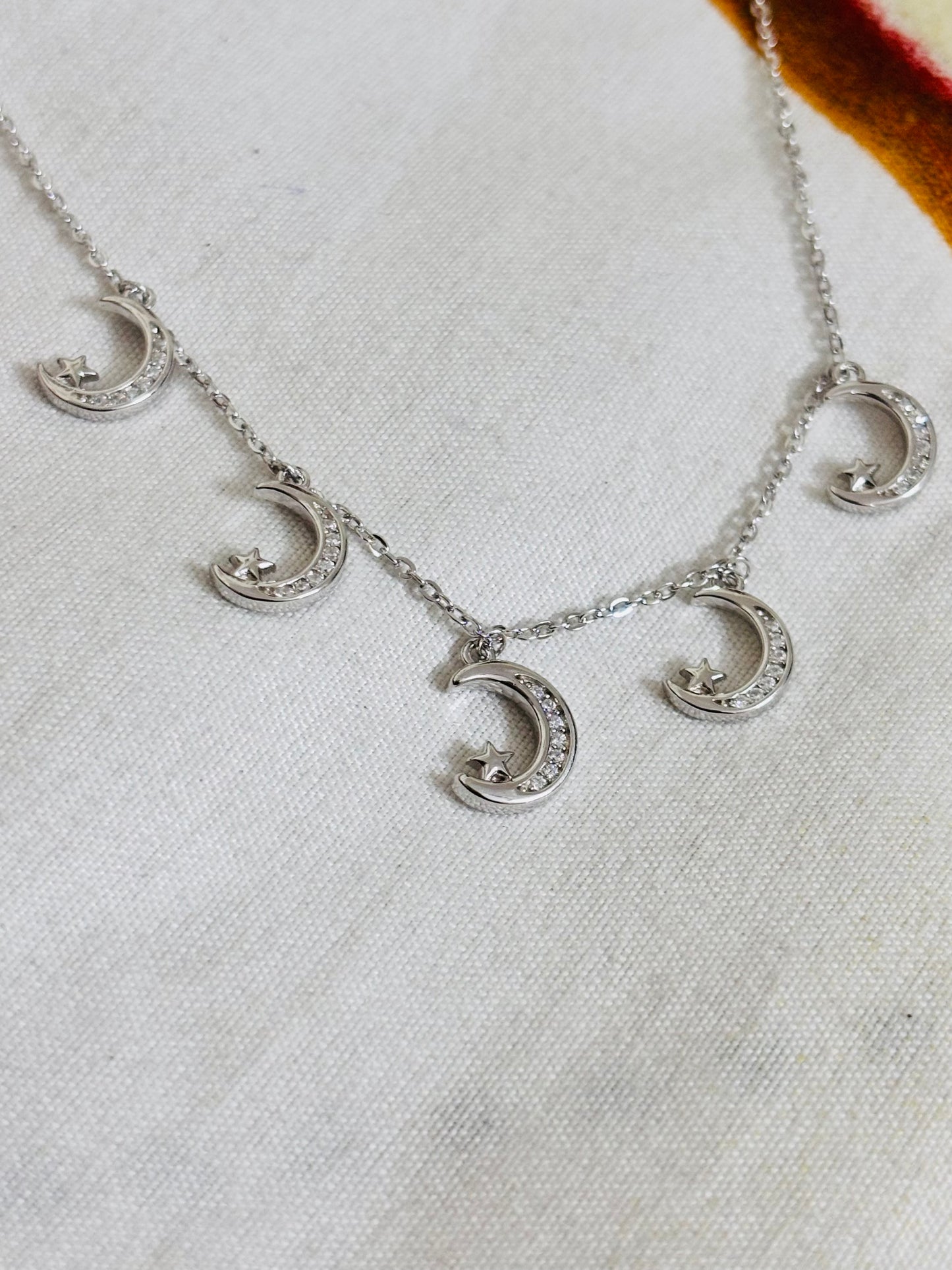 Celestial Moon Charms 925 silver Necklace