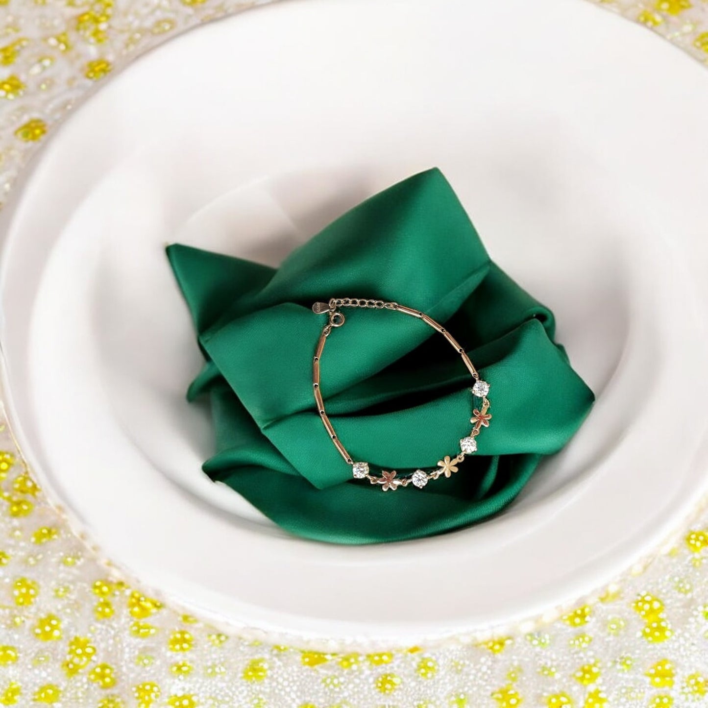 Celestial star solitaire link bracelet