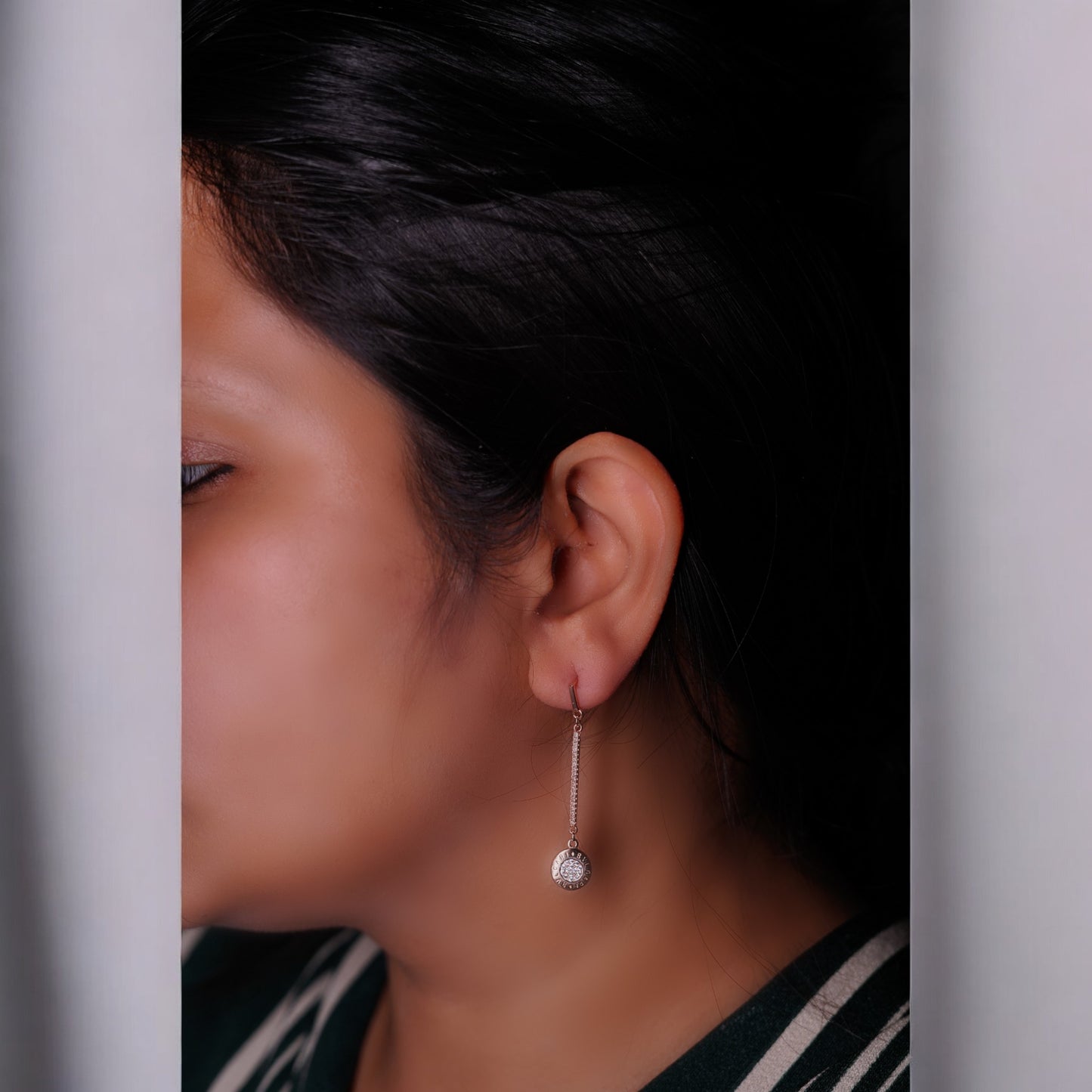 Coin Drop Rose Gold Earring