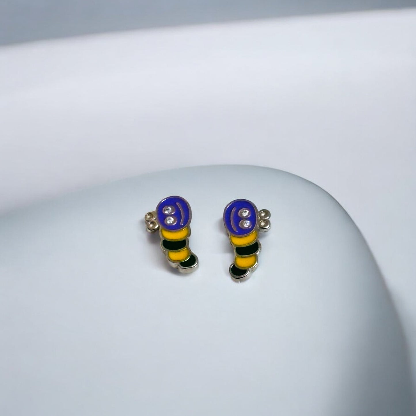 Colorful Bee Kids Silver Earring