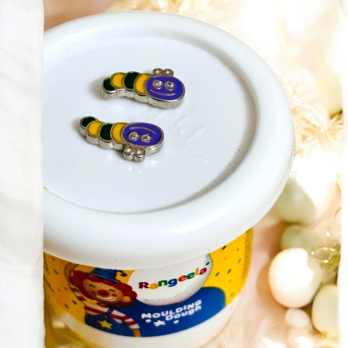 Colorful Bee Kids Silver Earring