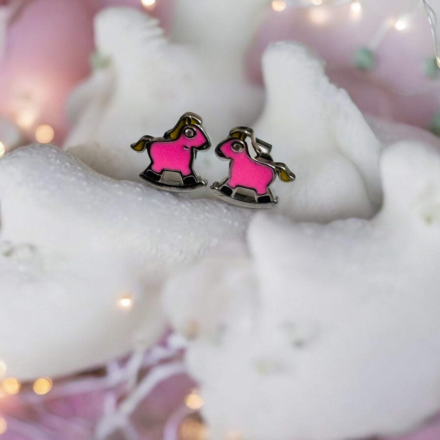 Colorful Horse Kids Silver Earring