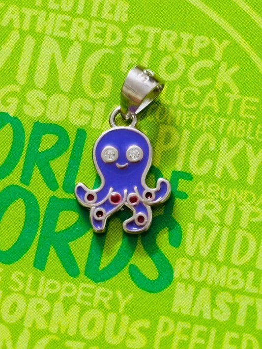 Colorful Octopus Kids Silver Pendent