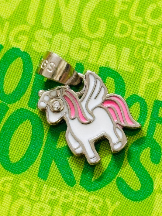 Colorful Unicorn Kids Silver Pendent