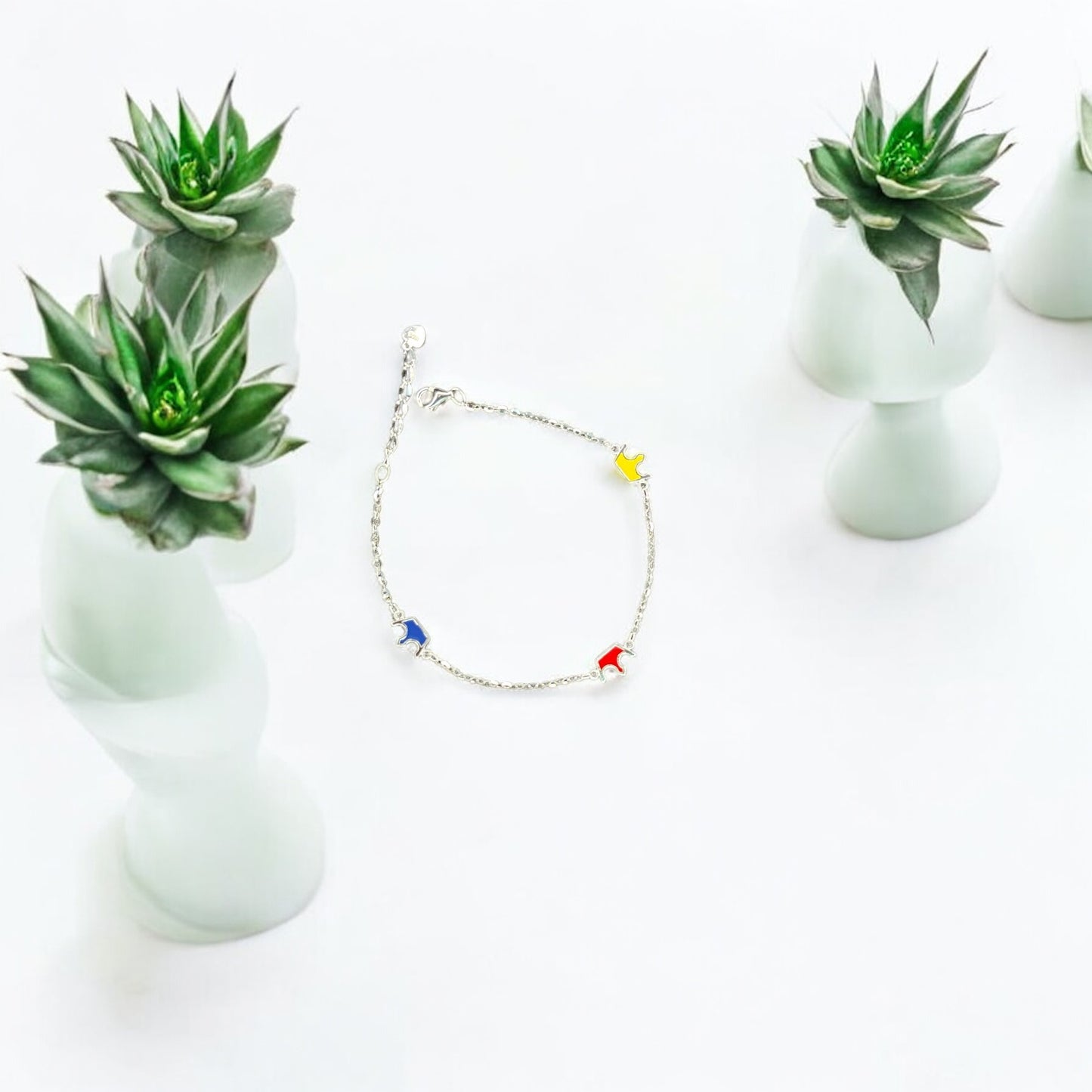 Colorful crown charm minimal bracelet
