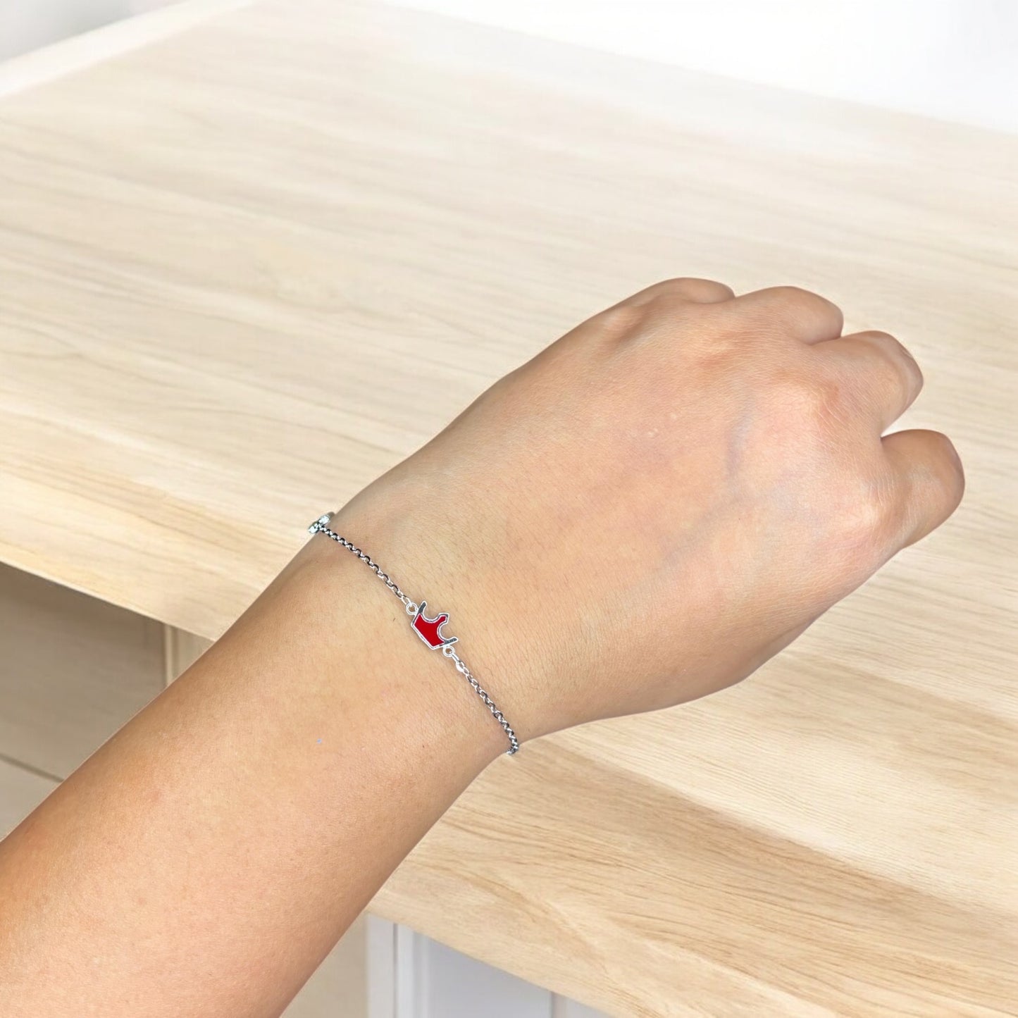 Colorful crown charm minimal bracelet