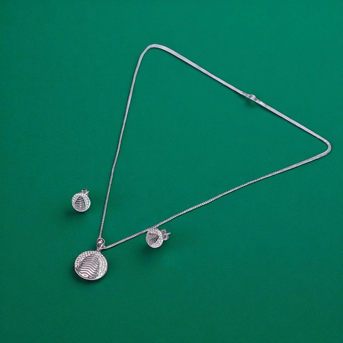 Contemporay Silver Pendant Set