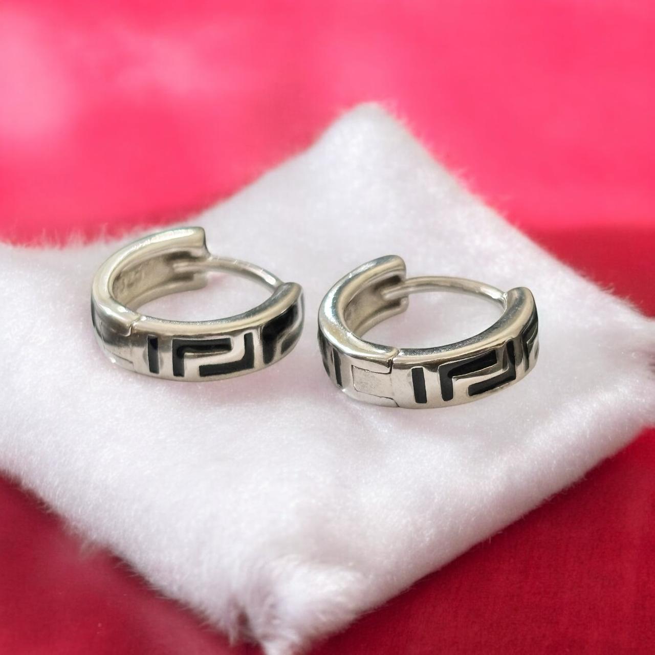 Oxidised Hoop Tik Tok Earring