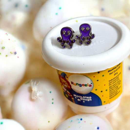 Cute Octopus Kids Silver Earring