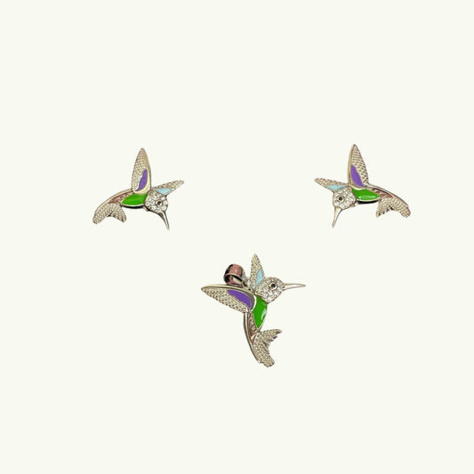 Cute hummingbird 925 silver pendant set