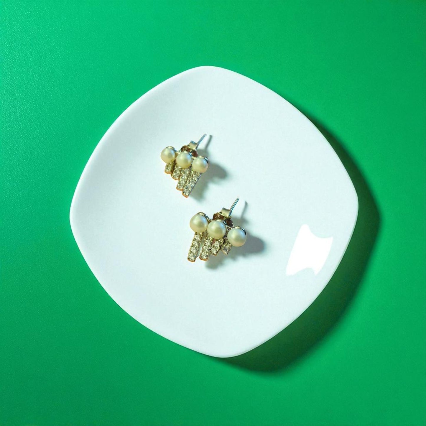 Cute pearl dangling 925 silver earring