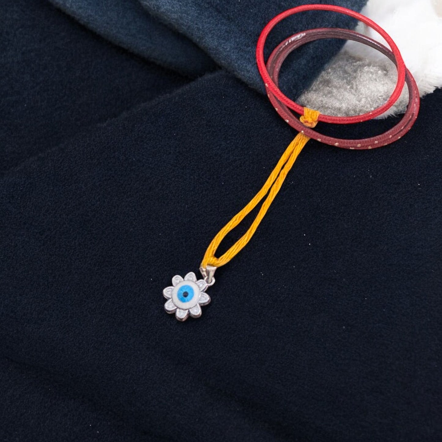 Evil eye sun pendant