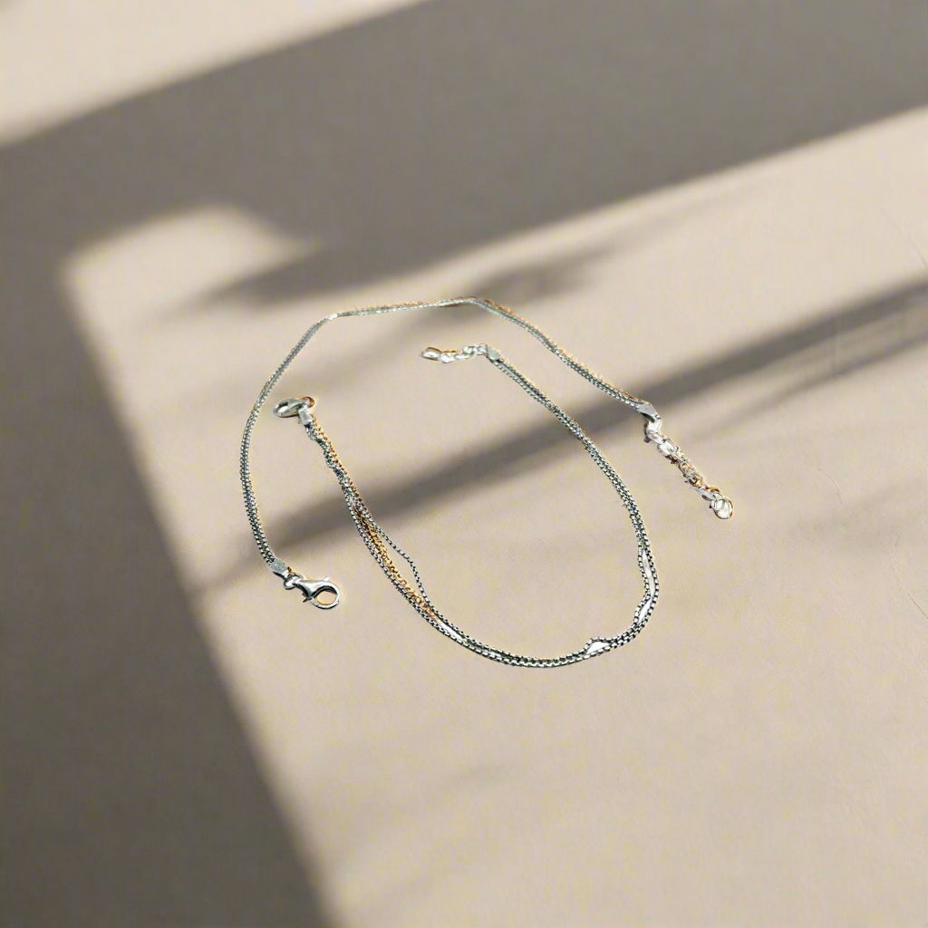 Classic Double String 925 Silver Anklets