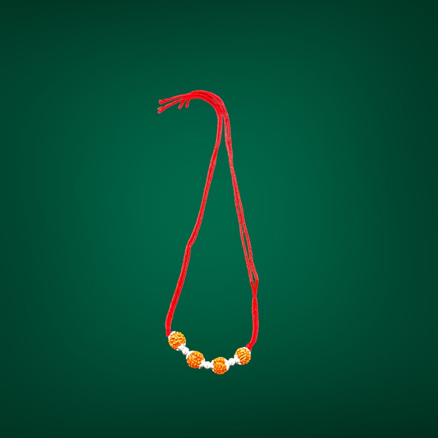 Rudraksh and silver beads Rakhi