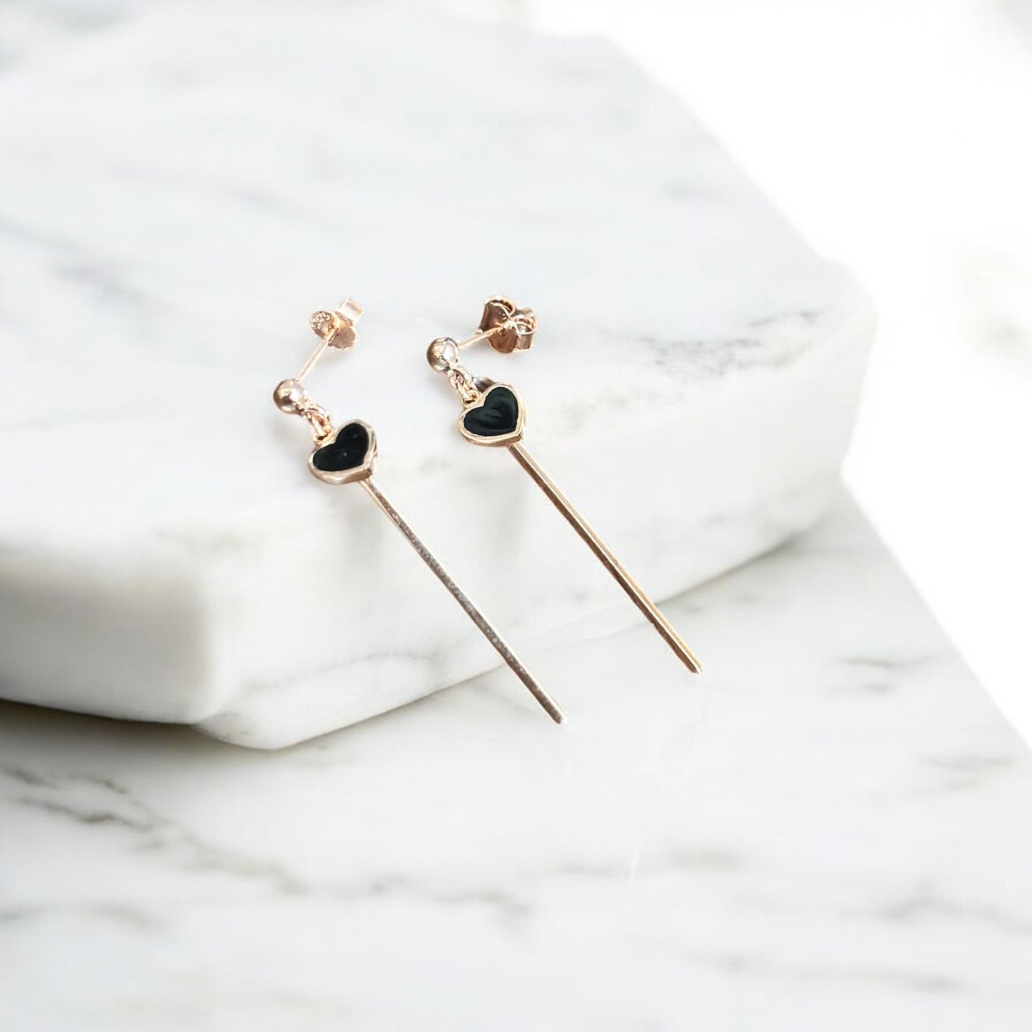 Stick drop with chain Earring