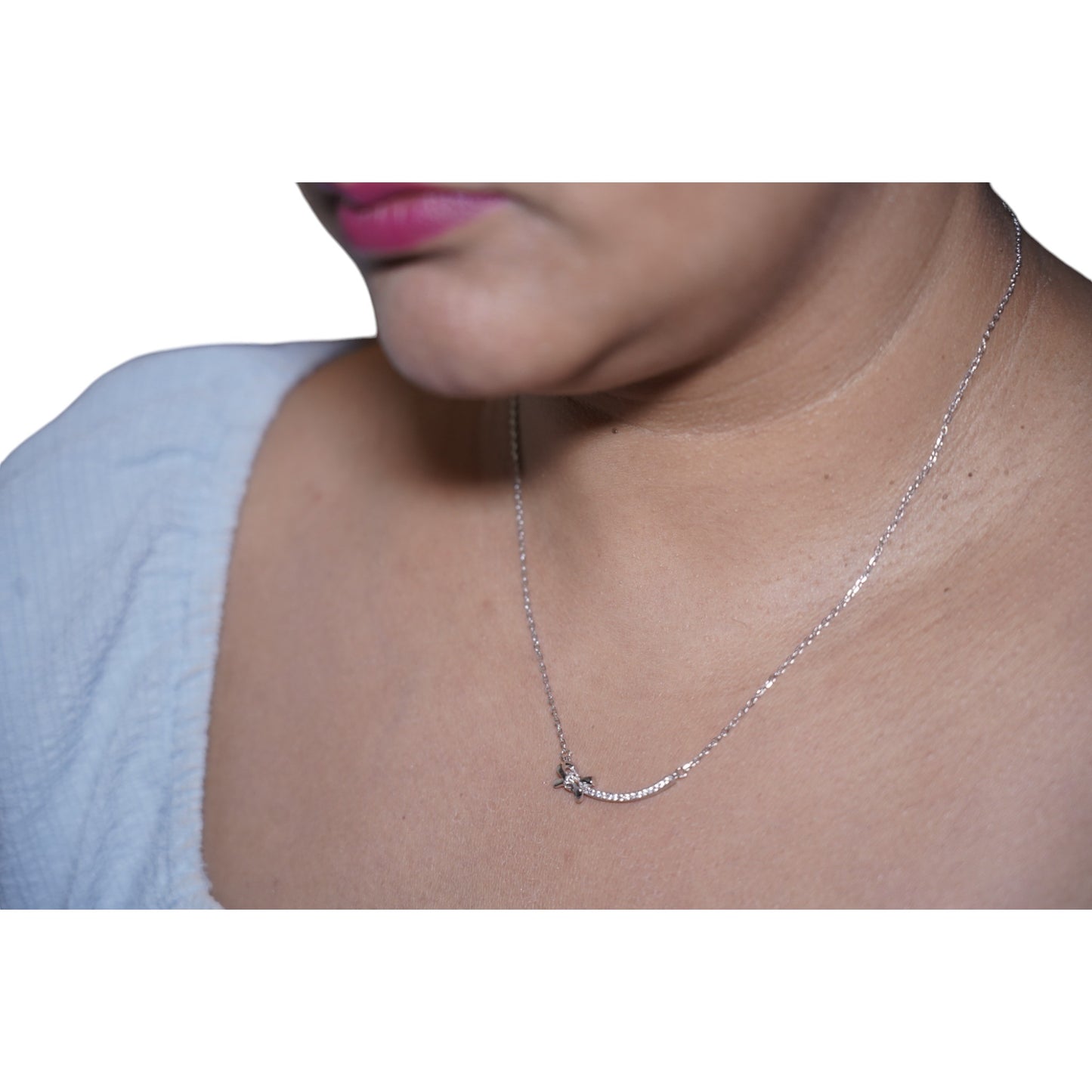 Classic Silver Bow Necklace