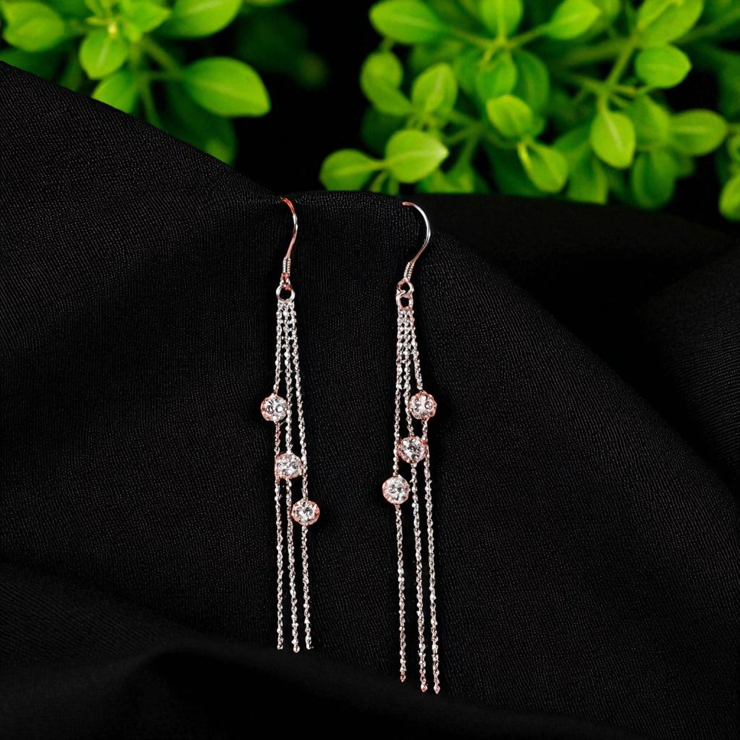 Trinity Threads – 925 Silver Triple Strand Sui Dhaga Earrings