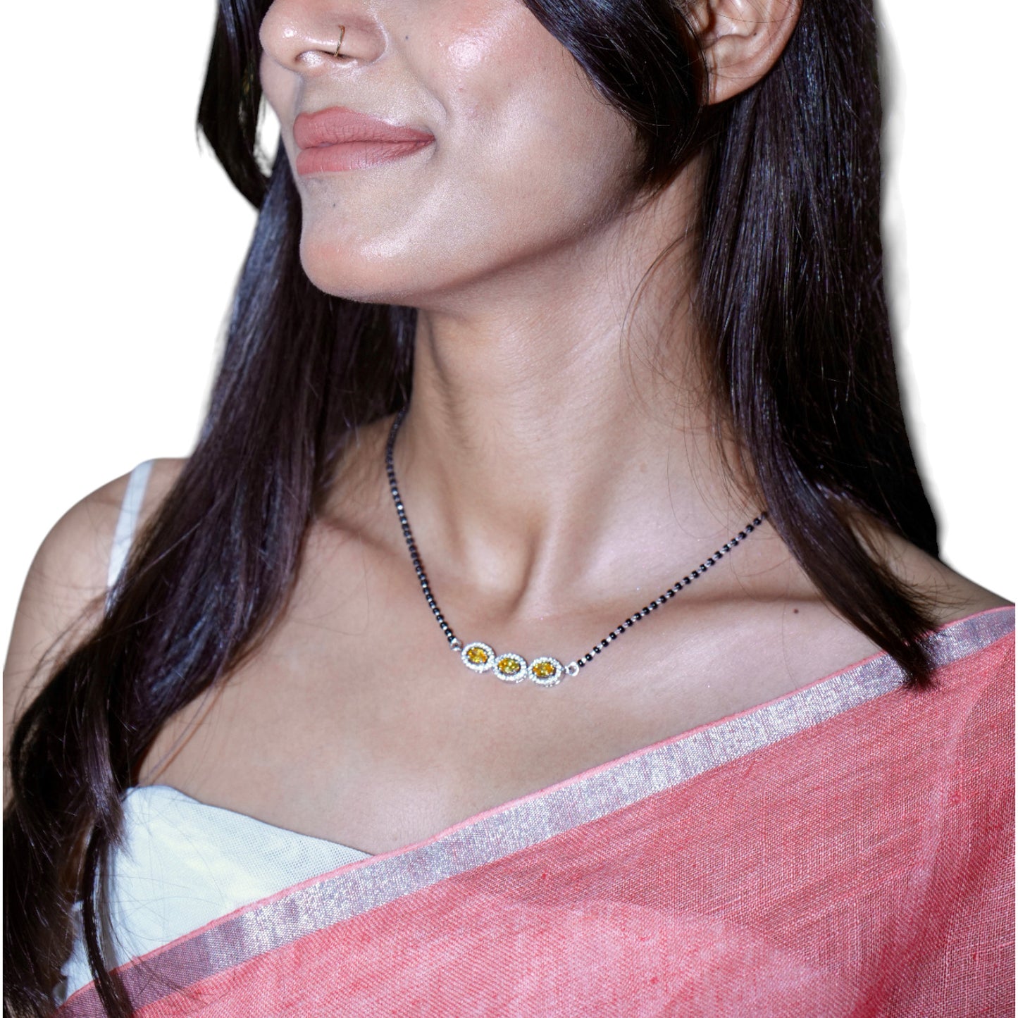 Solitaire Line Mangalsutra Necklace