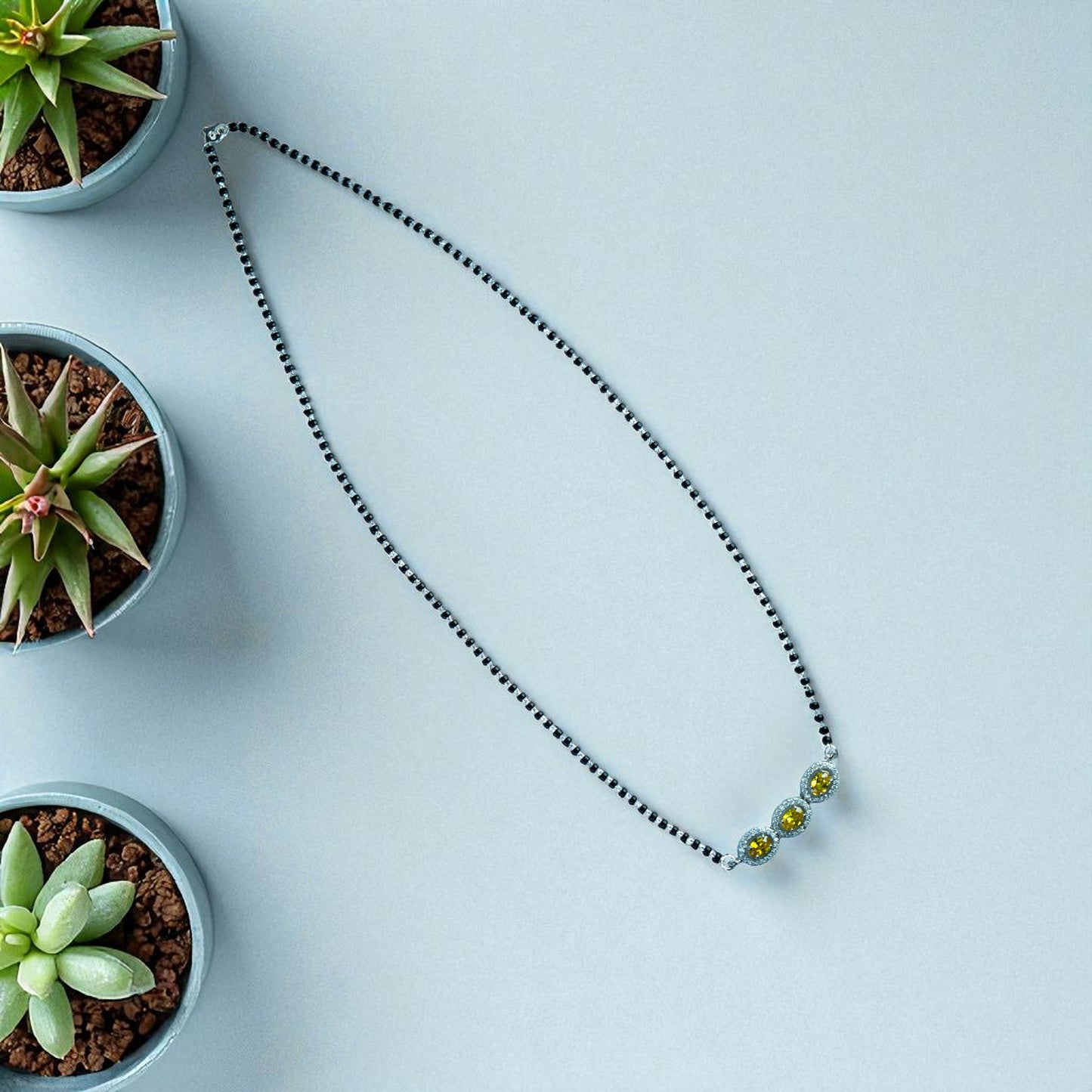 Solitaire Line Mangalsutra Necklace