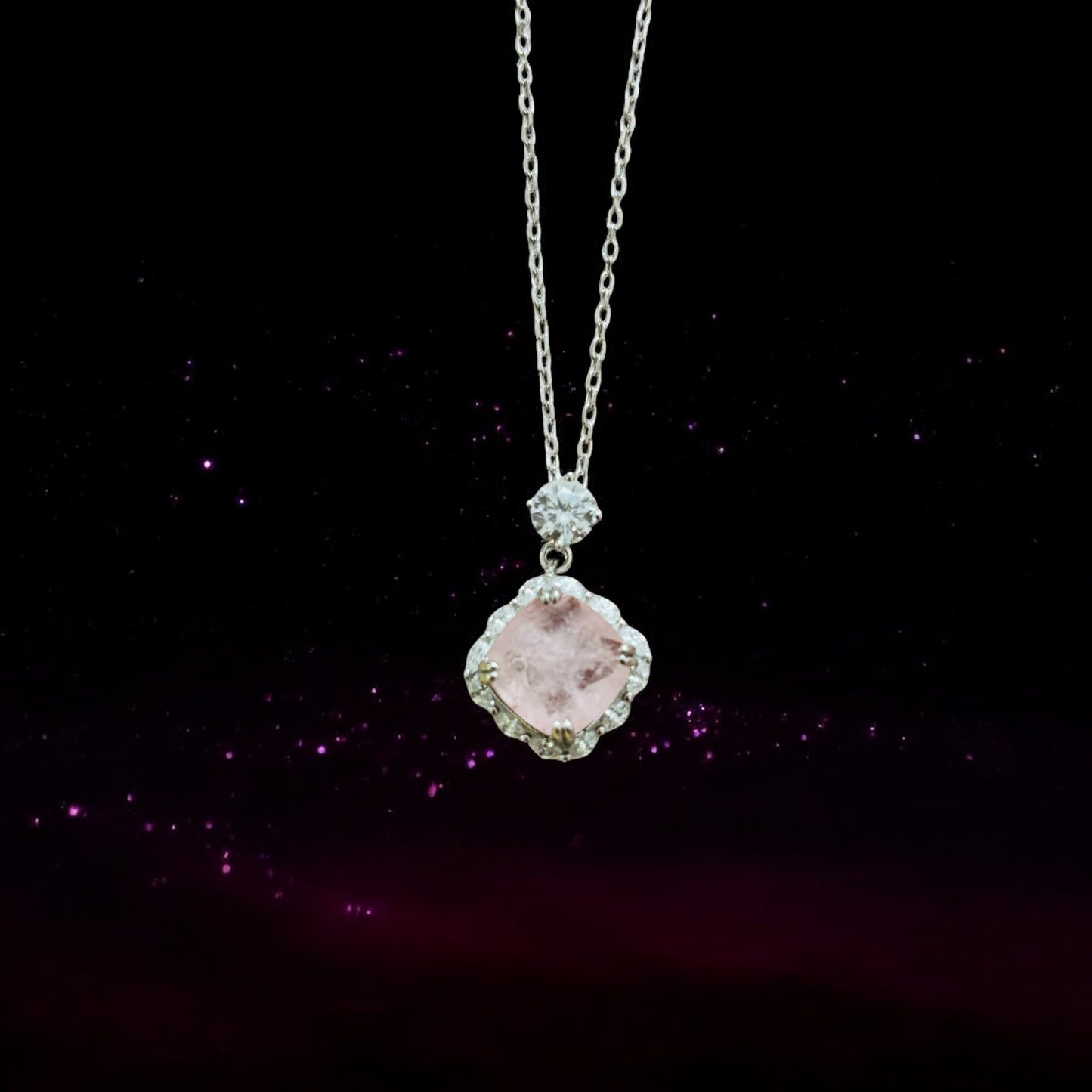 Dusky Rose 925 Silver Pendant set