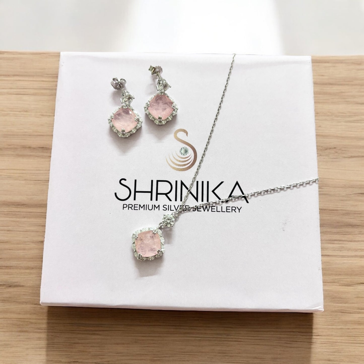 Dusky Rose 925 Silver Pendant set