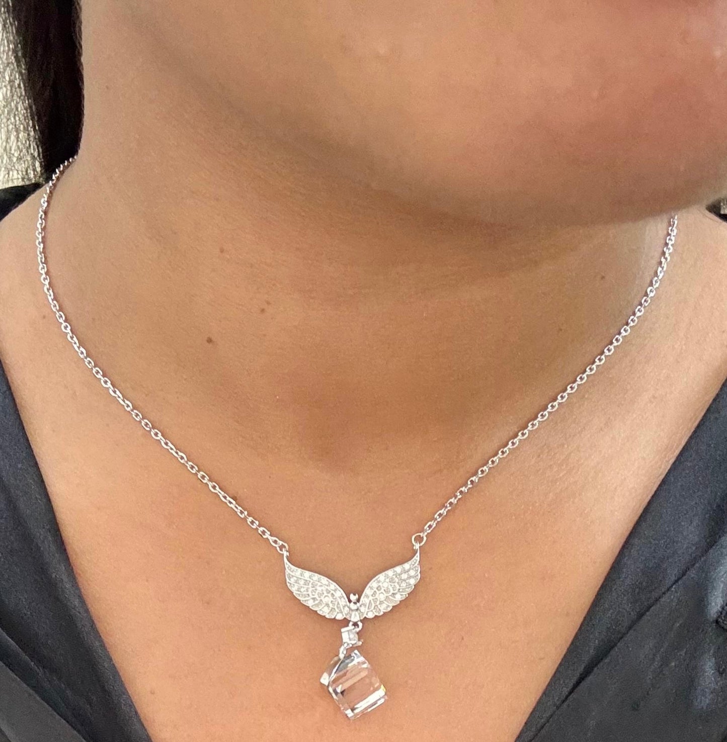 Swarovski wings 925 silver Necklace