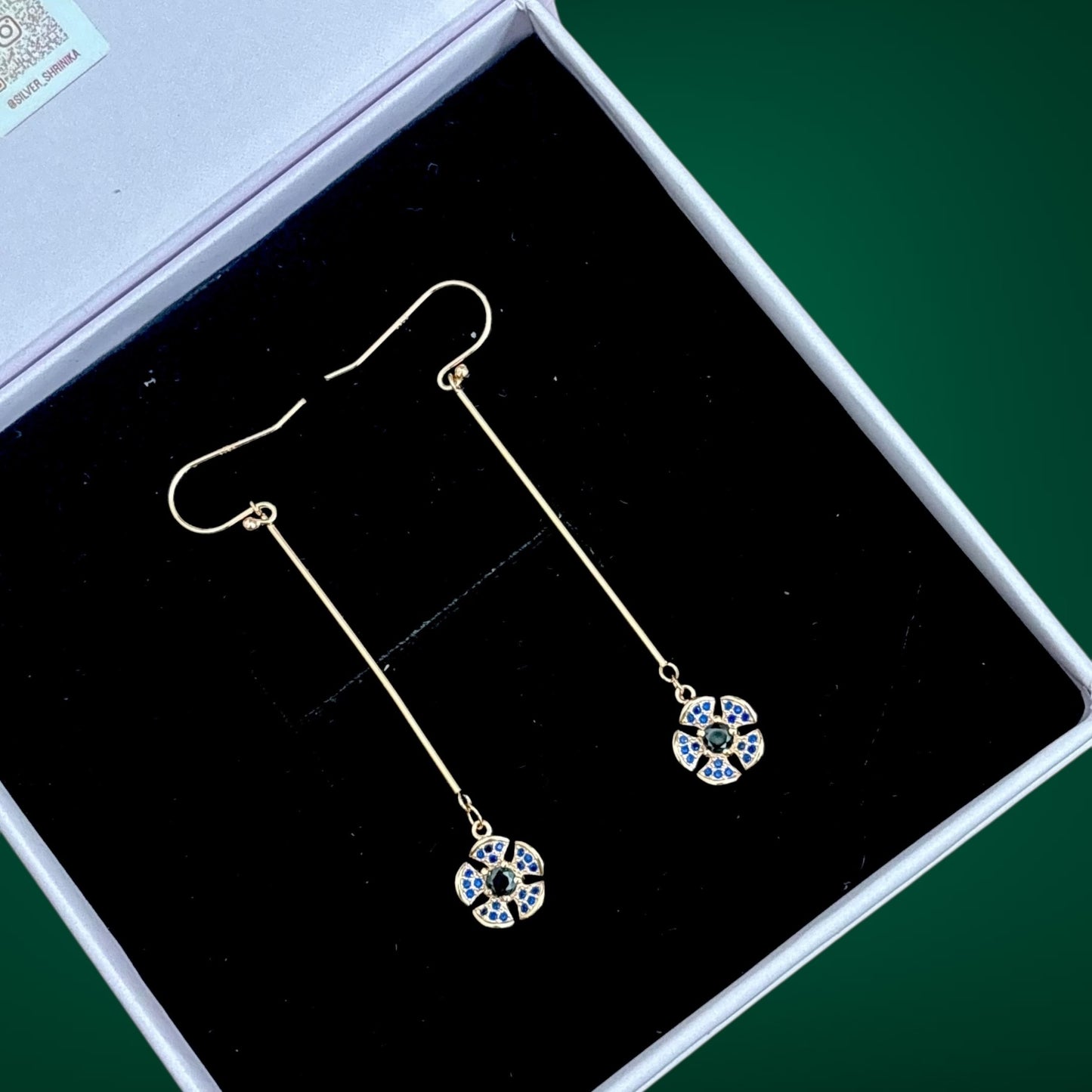 Floral Drop Silver earring