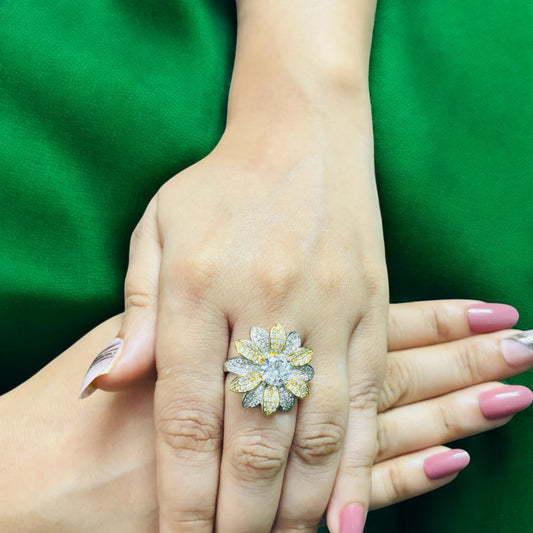 Floral Cocktail adjustable ring