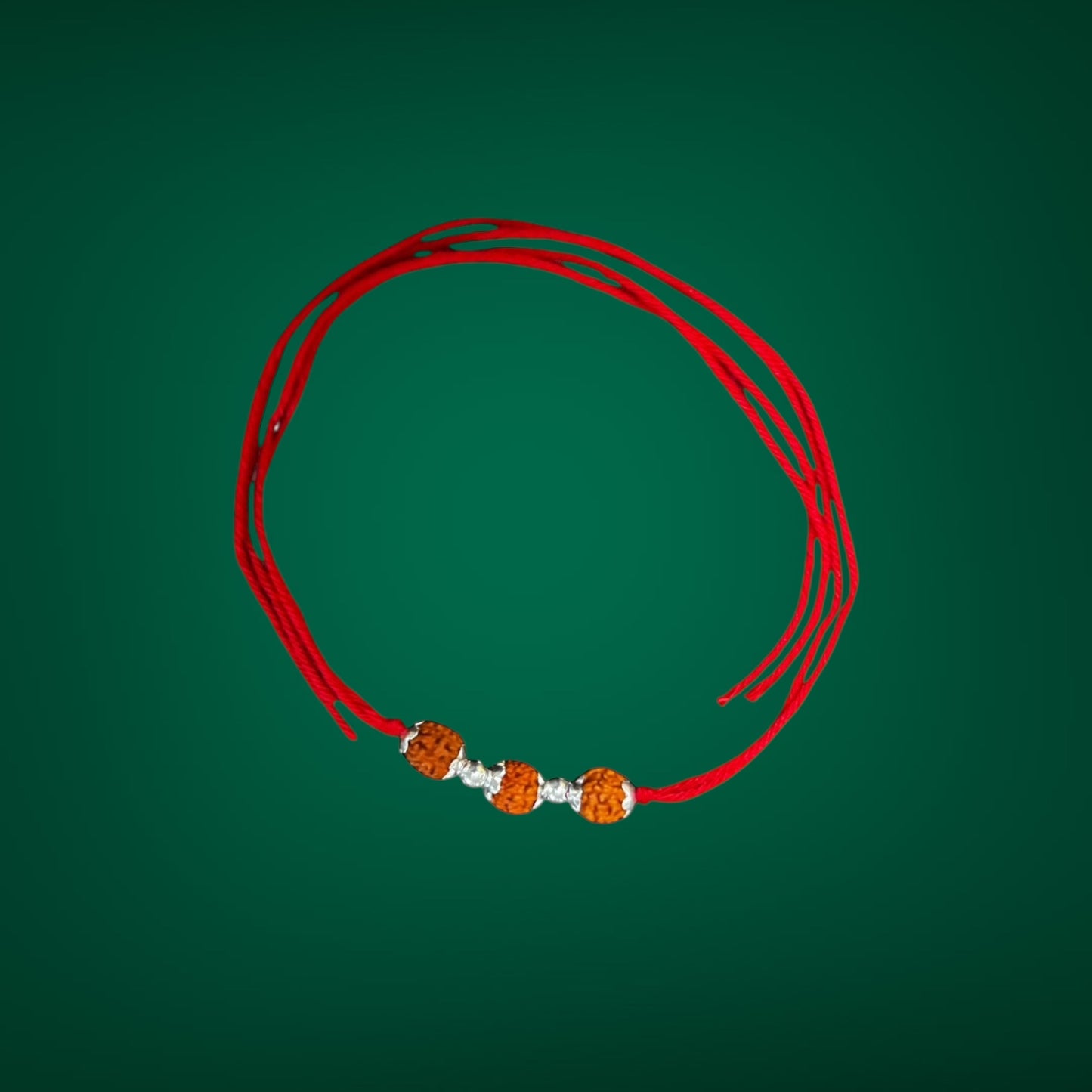 3 Rudraksh silver Rakhi