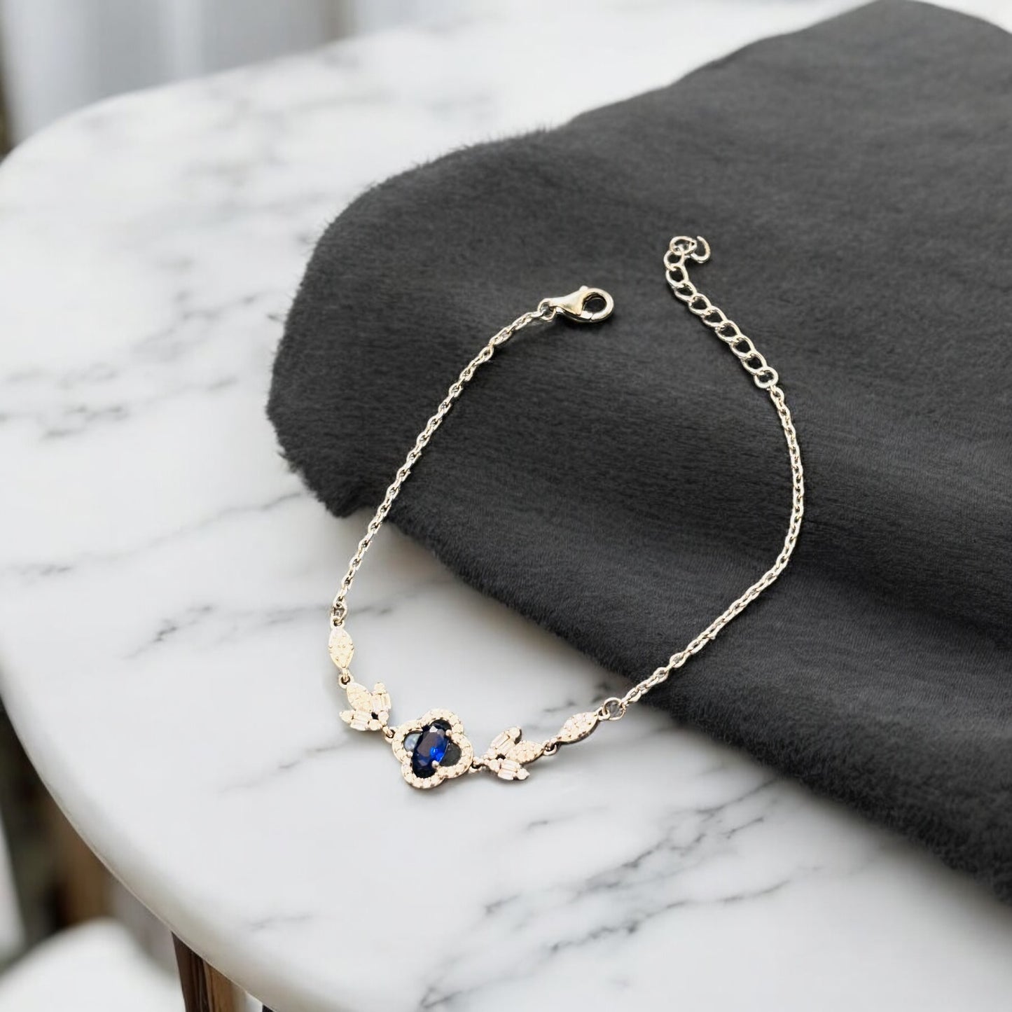 Elegant Sapphire Silver Bracelet