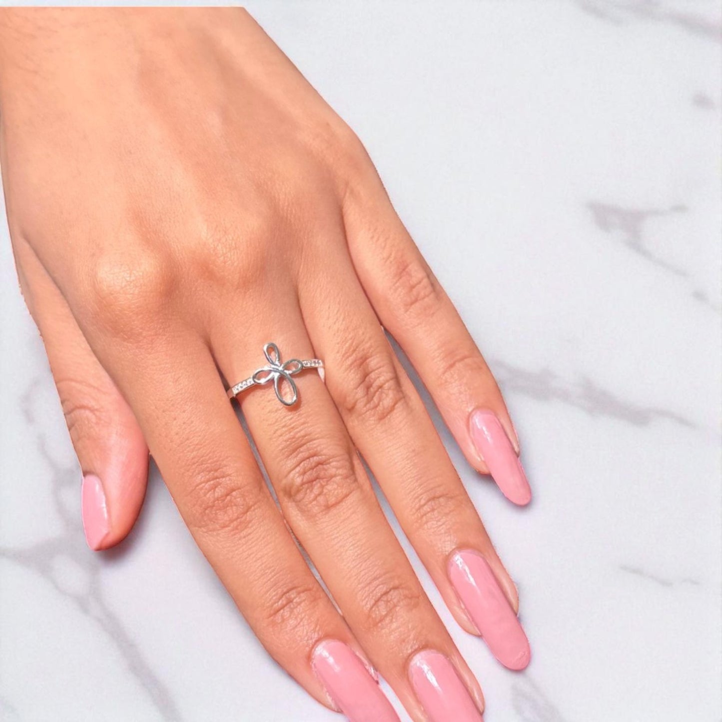Embrace Petal Silver Ring
