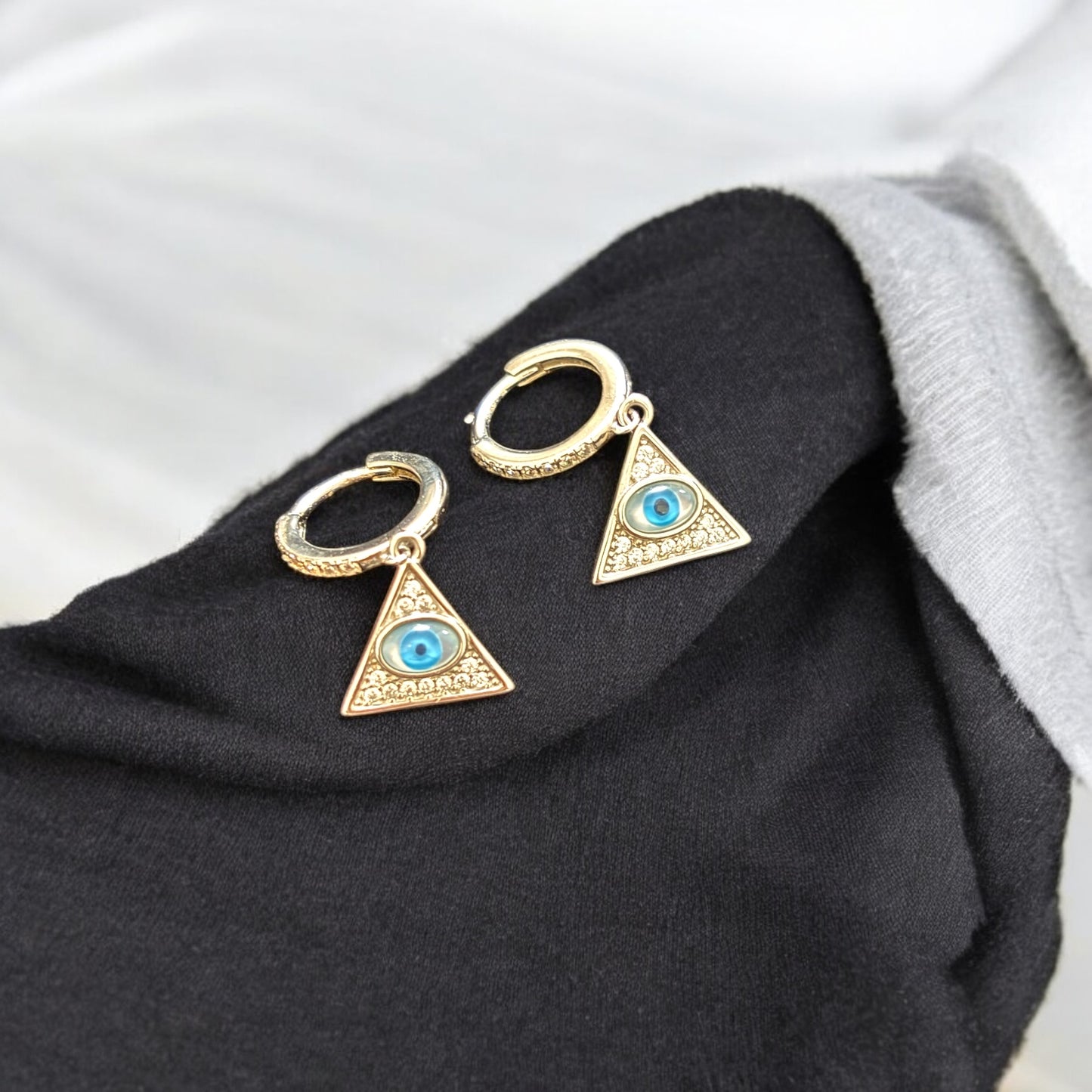 Evil Eye Zircon Silver Drop Earring