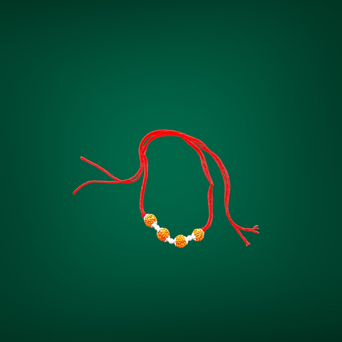 Rudraksh and silver beads Rakhi