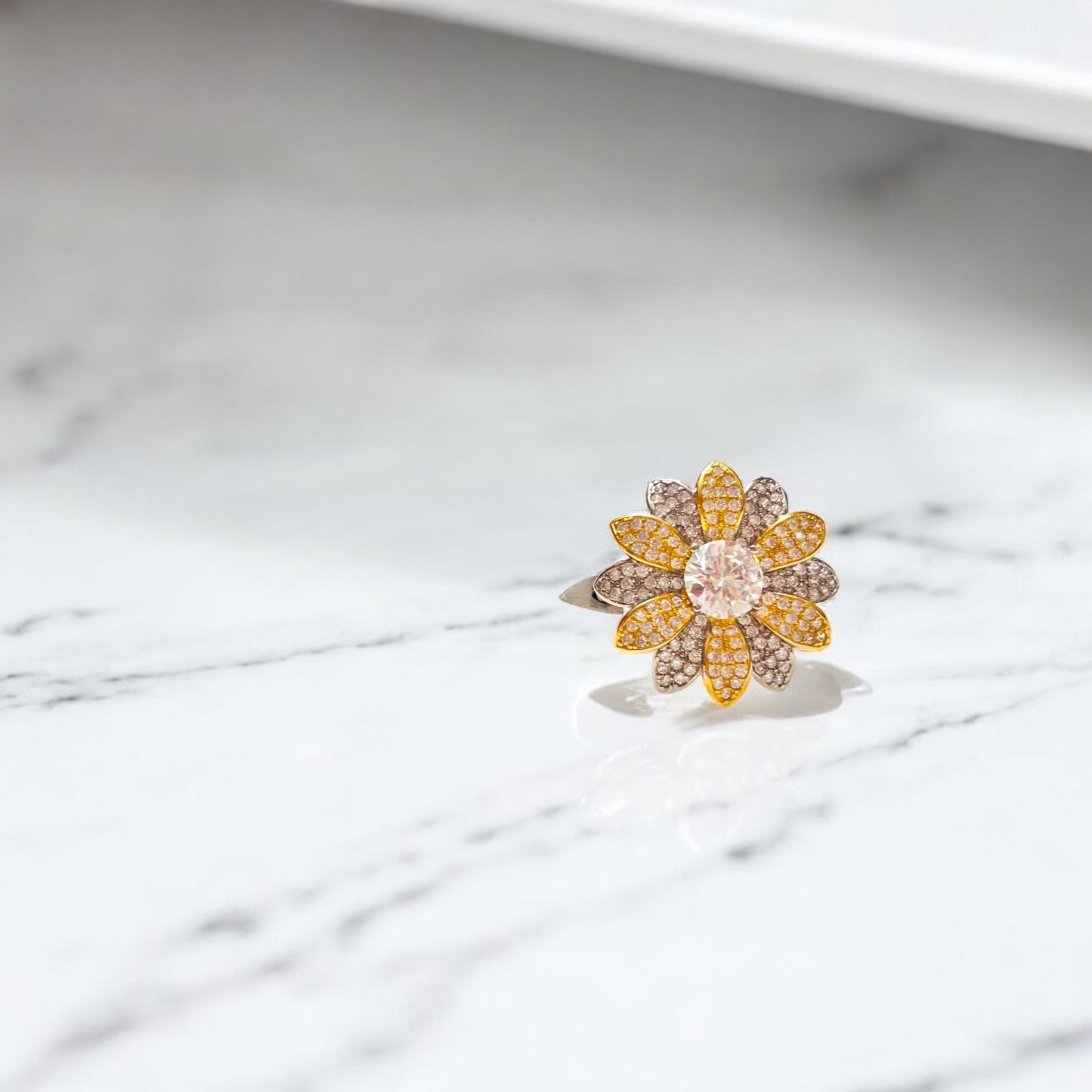 Floral Cocktail adjustable ring