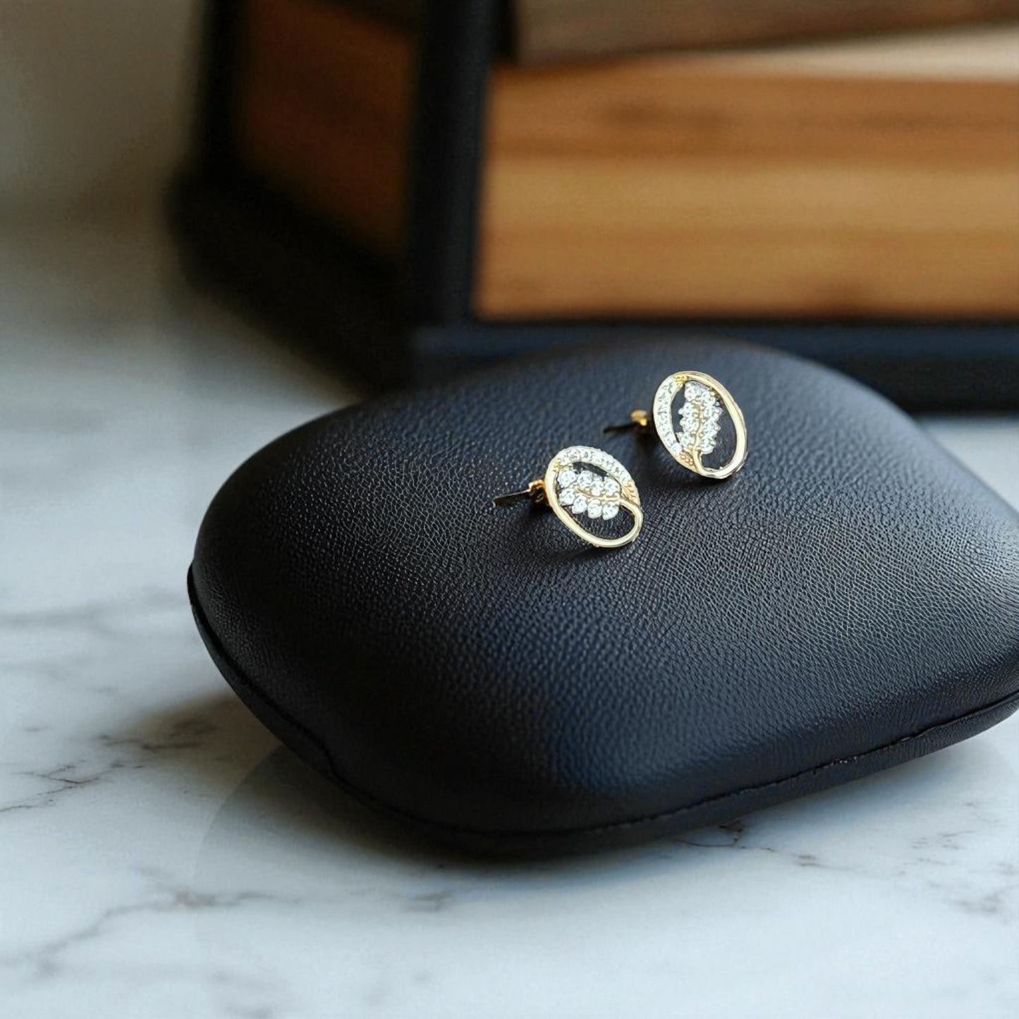 Floral Oval rose gold 925 Earring