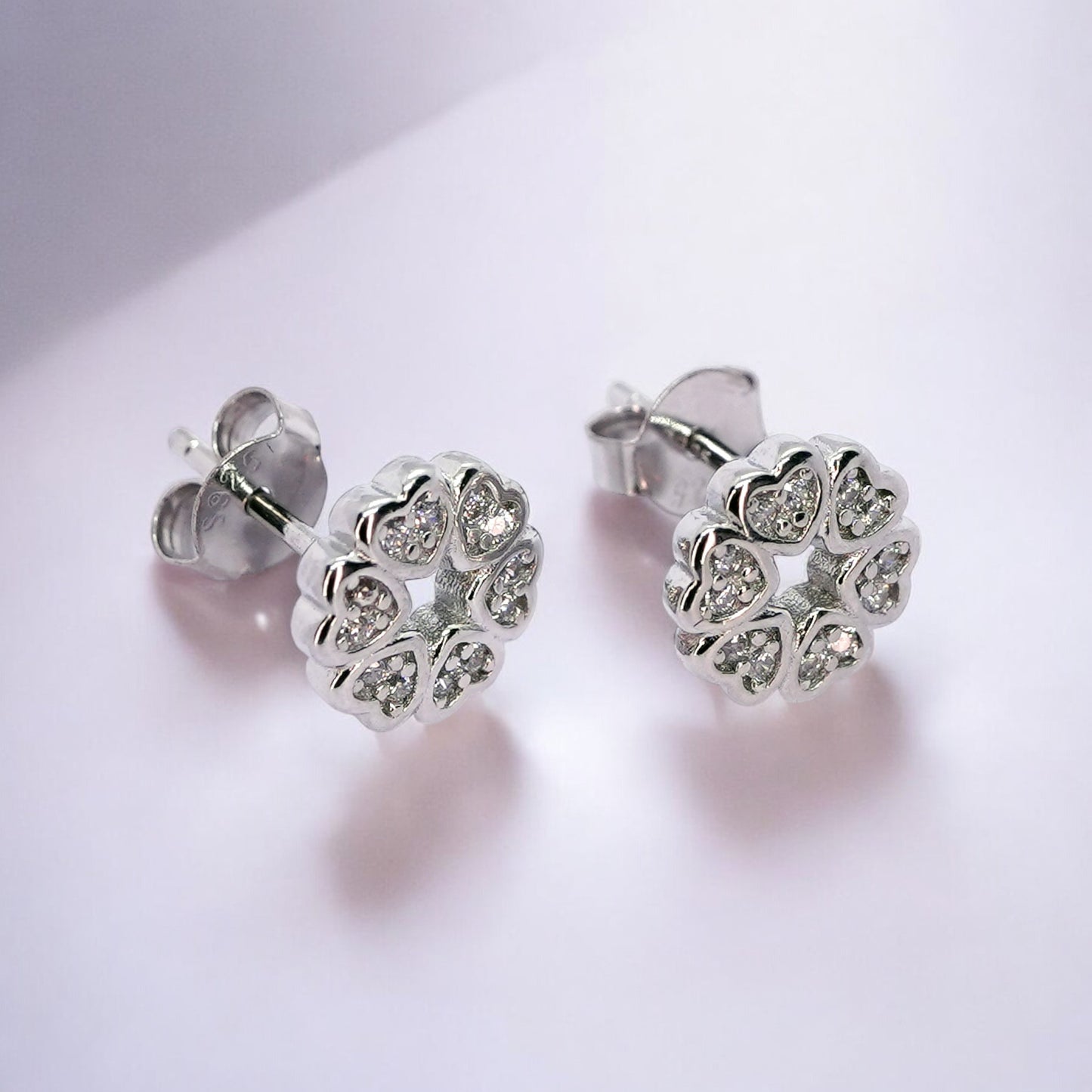Heart-flower Sterling Silver Earring