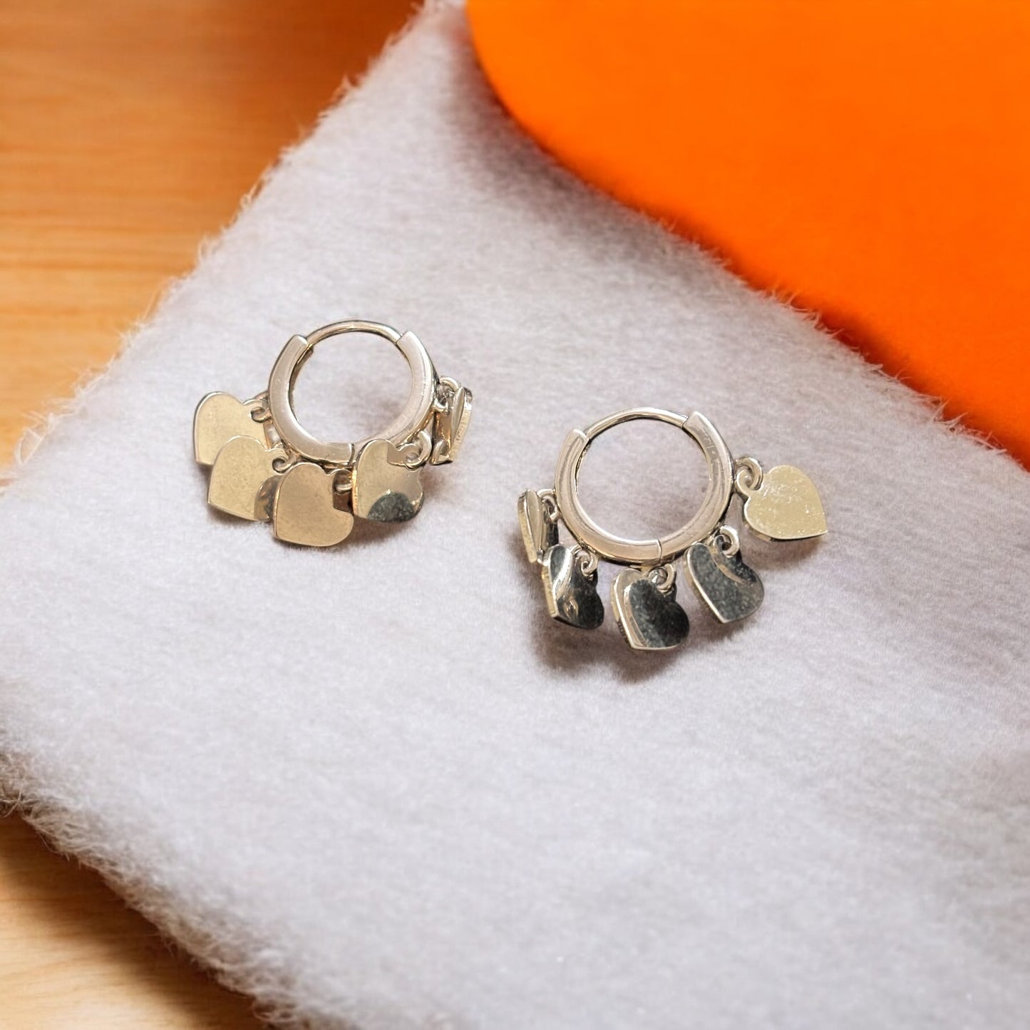 Heart Charms dangling 925 silver earring