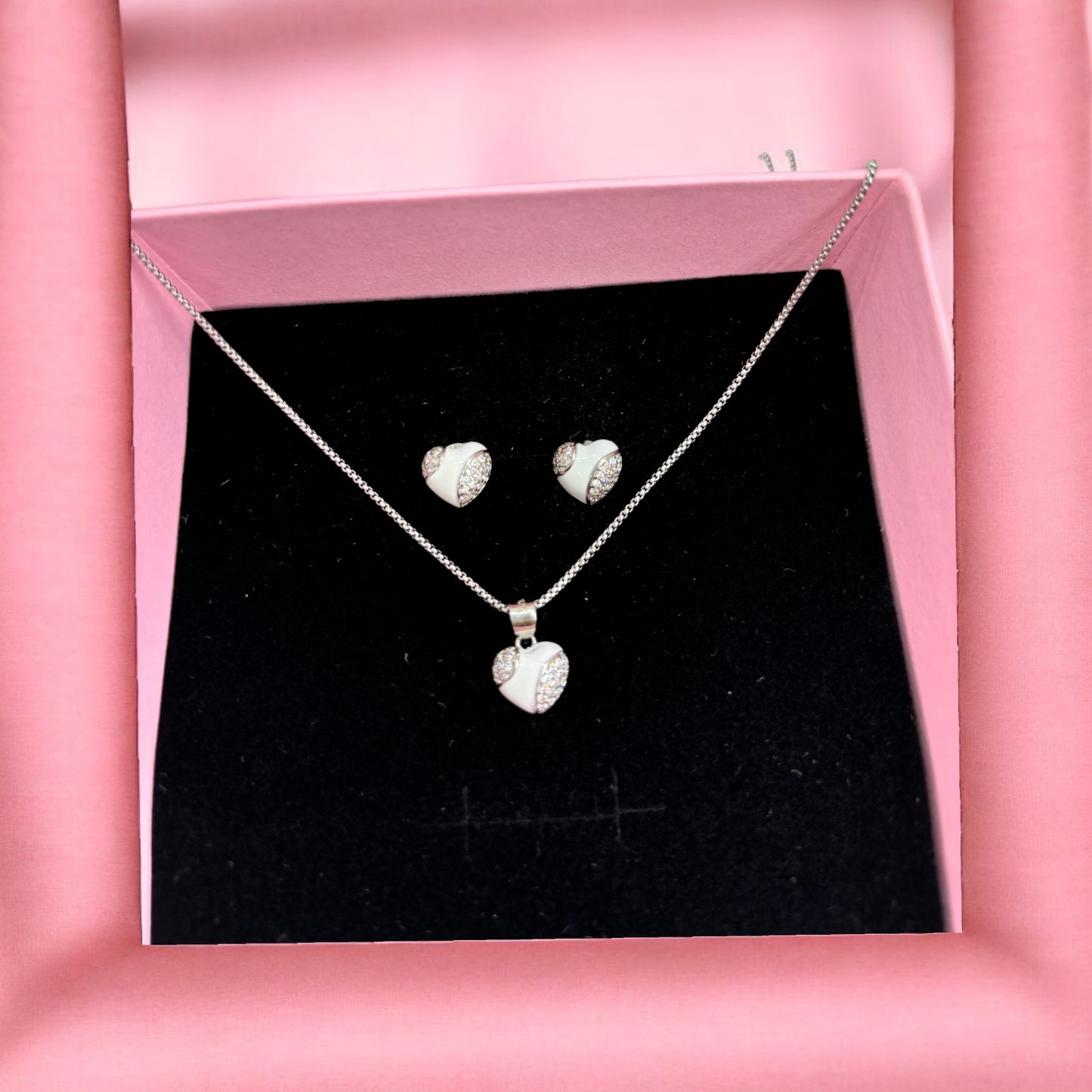 Heart Enamel Pendant set