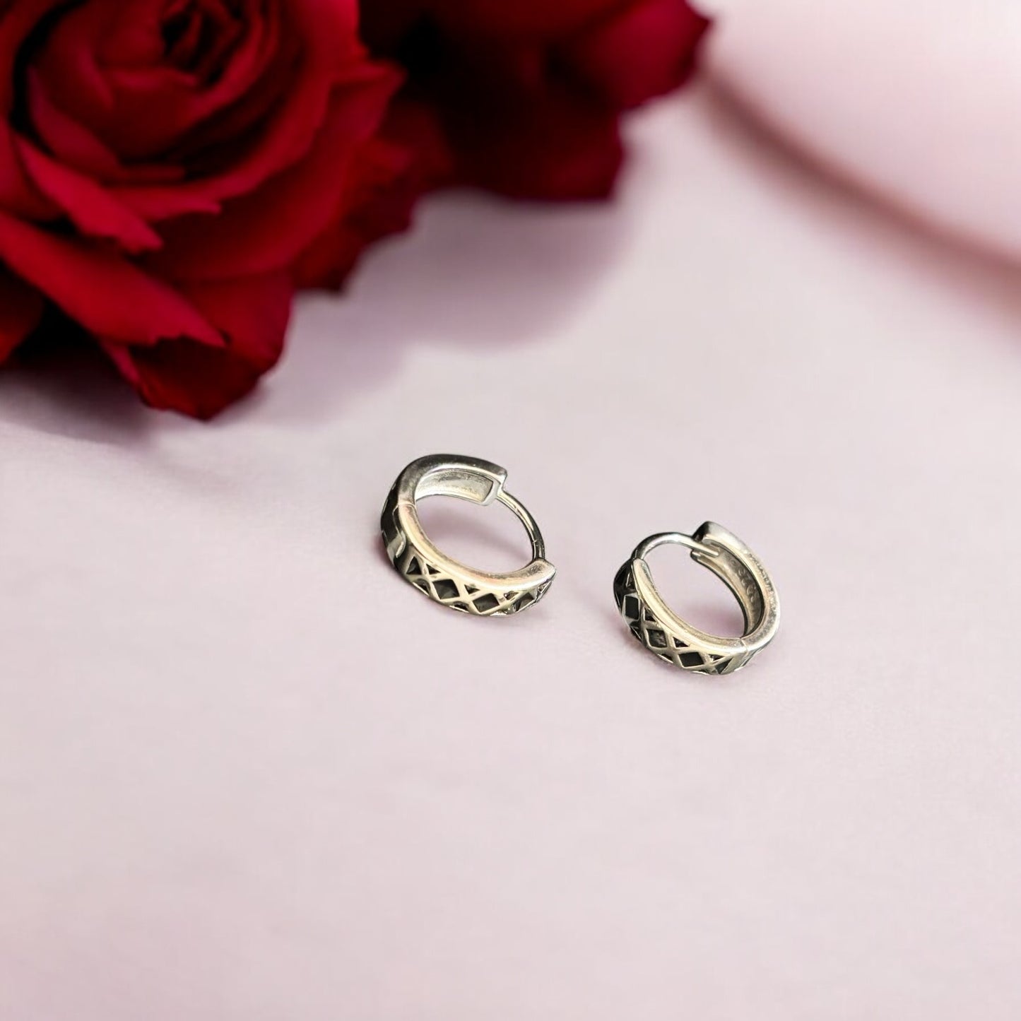 Oxidised Hoop Tik Tok Earring