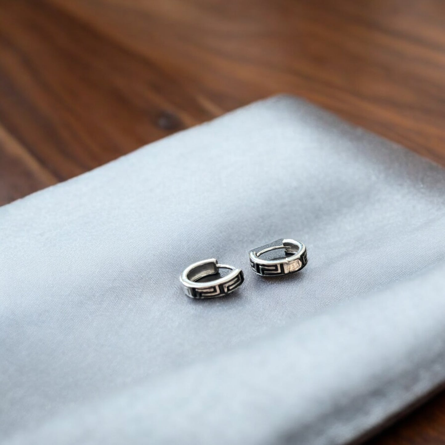 Oxidised Hoop Tik Tok Earring