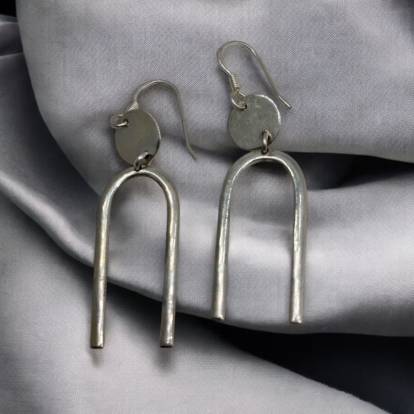 Tribal Hoop drop Silver earring
