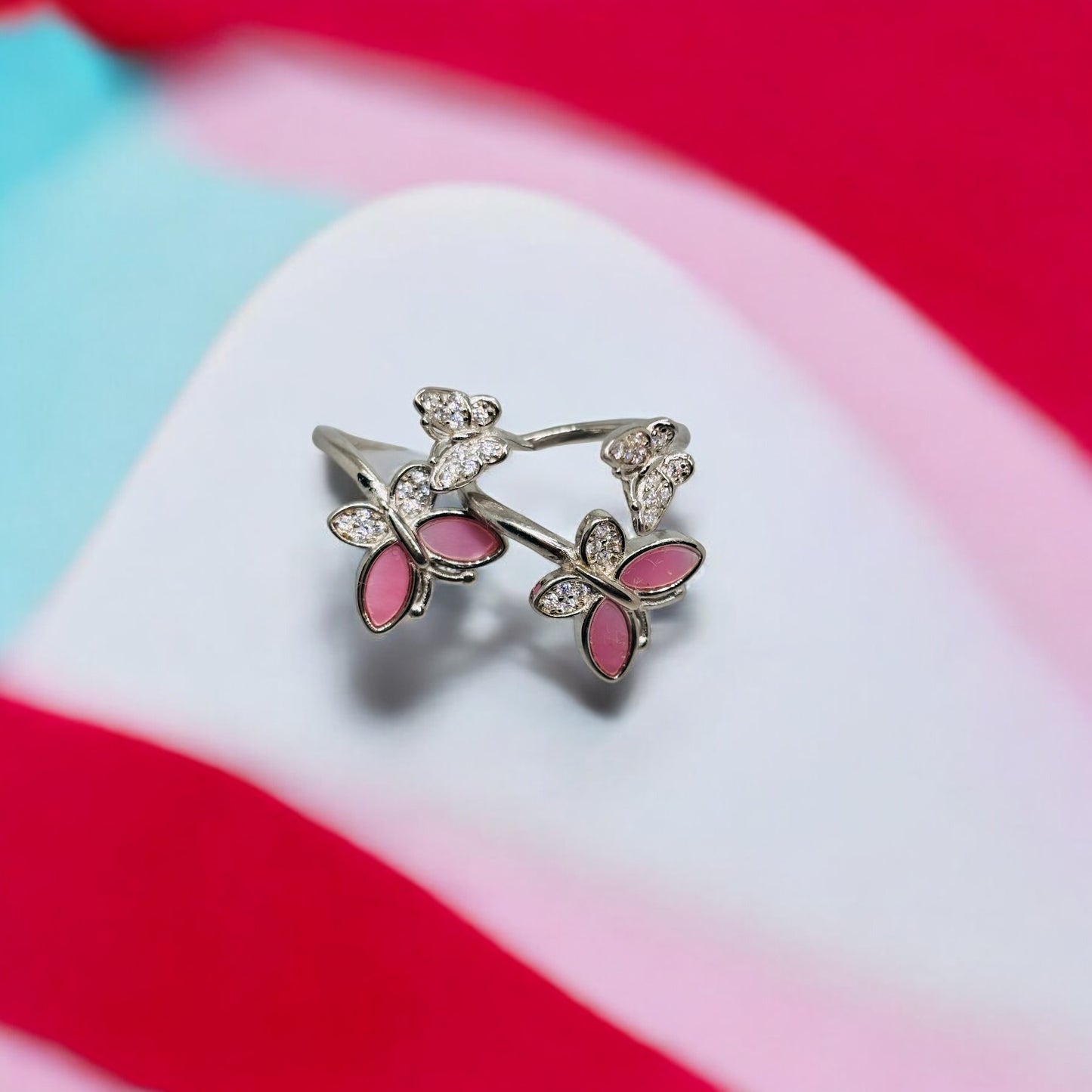 Butterfly MOP front open toe ring