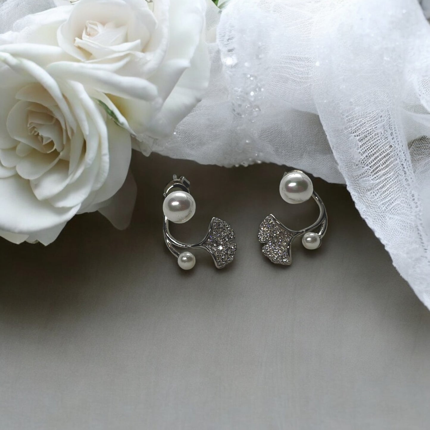 Mermaid pearl drop sterling silver earring