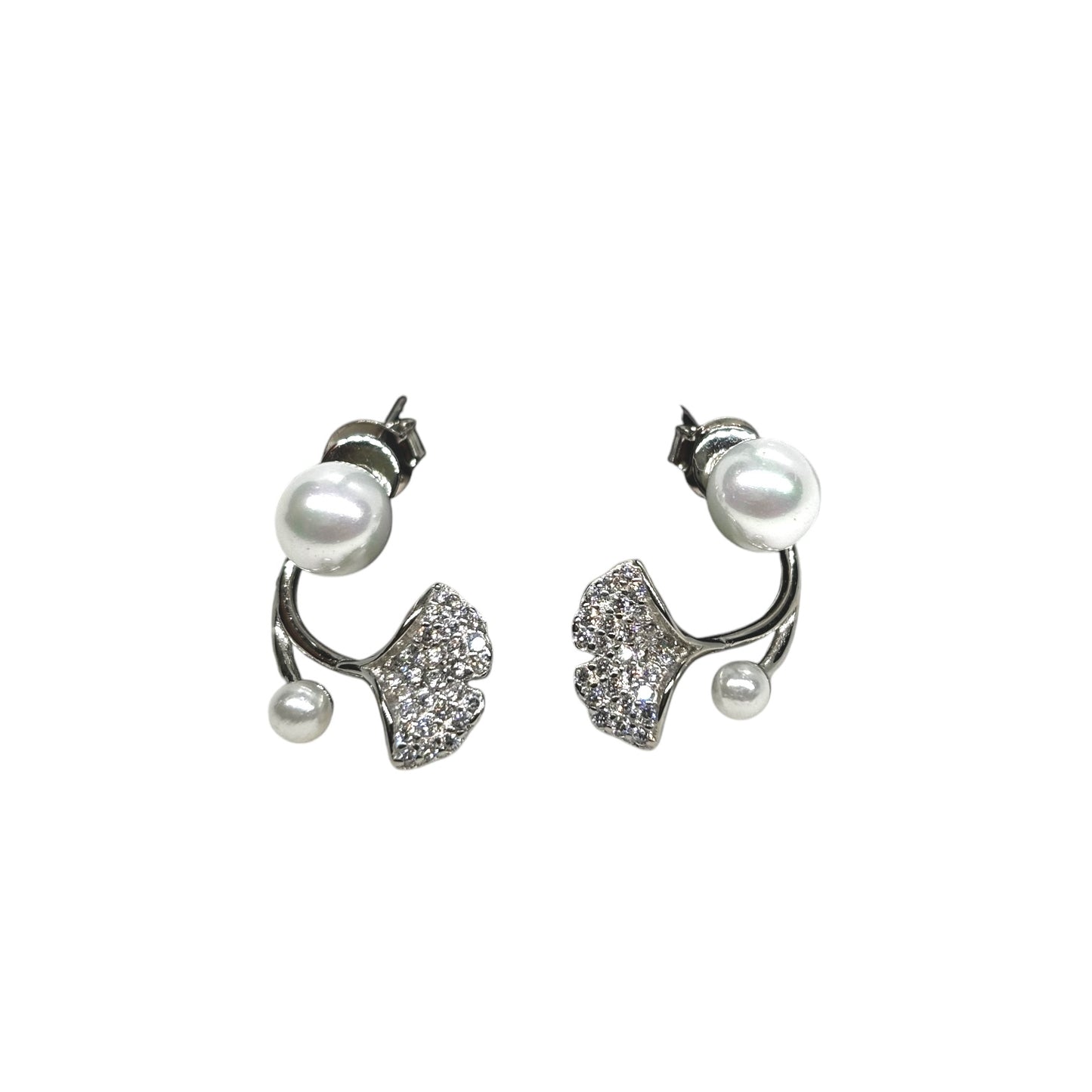 Mermaid pearl drop sterling silver earring